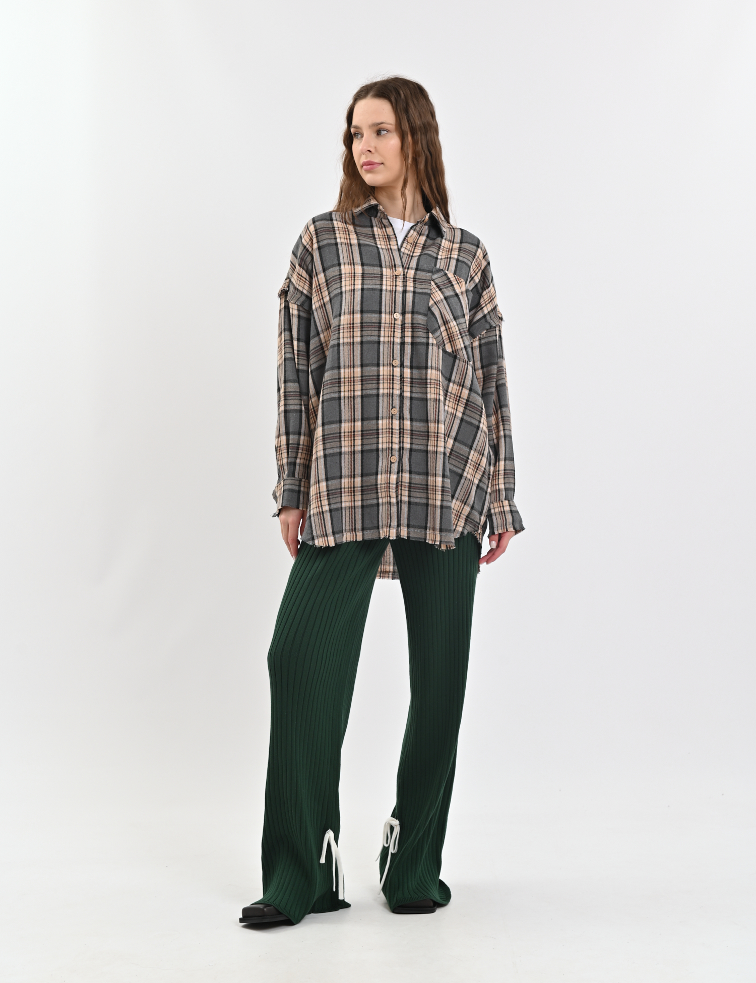 Картинка Сорочка бежева картата