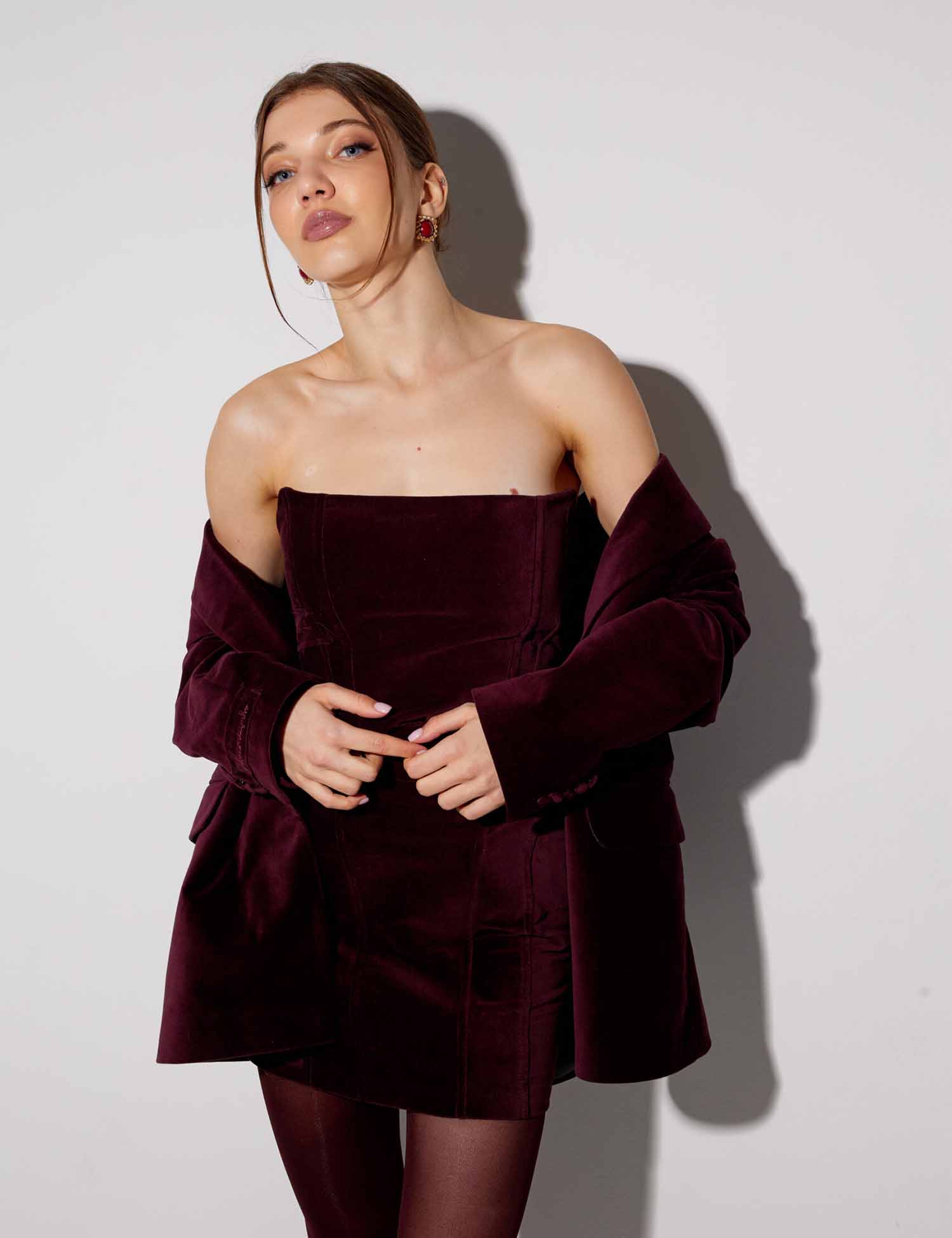 Картинка Корсет бордовий