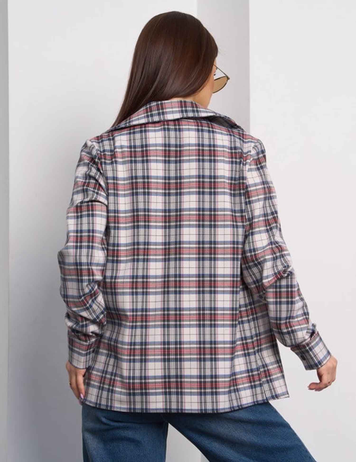 Картинка Сорочка сіро-червона картата