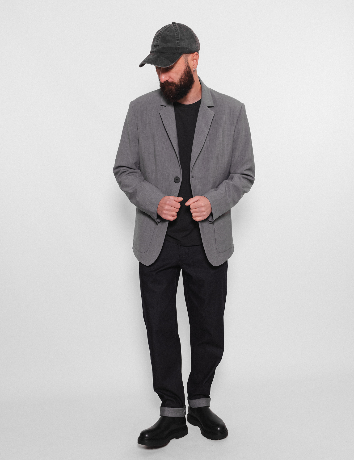 Картинка Піджак чоловічий однобортний світло-сірий