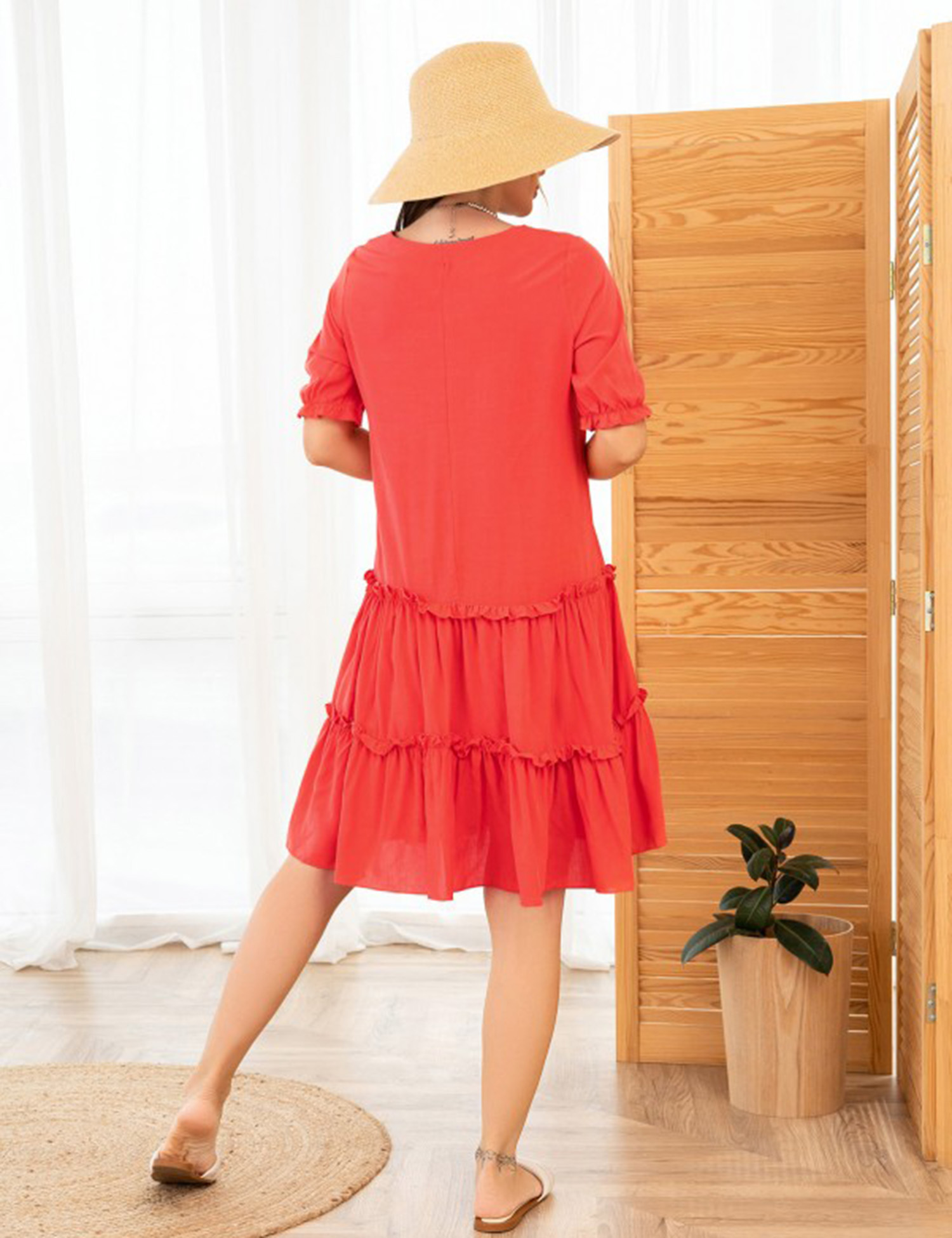 Картинка Сукня міді червона