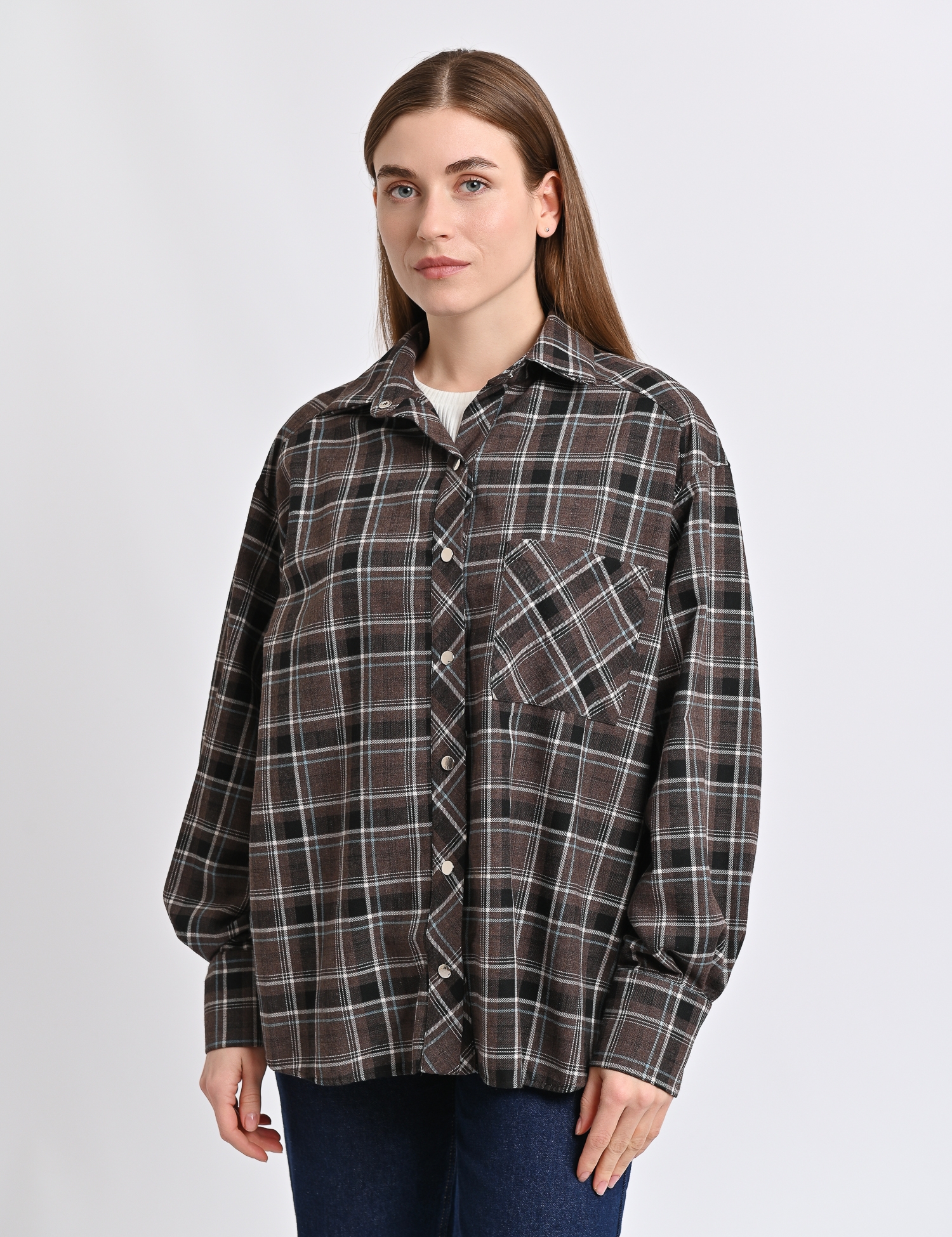 Картинка Сорочка темно-коричнева картата