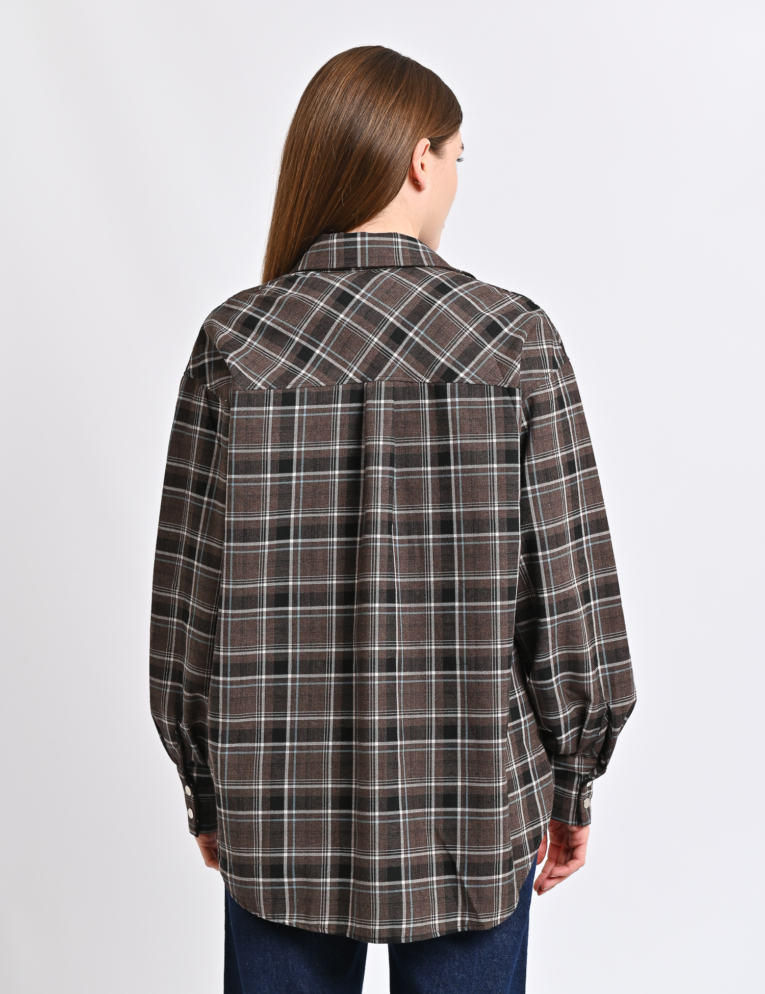 Картинка Сорочка темно-коричнева картата