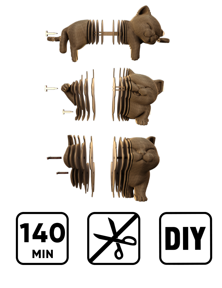 Картинка 3D-пазл KITTENS TRIO