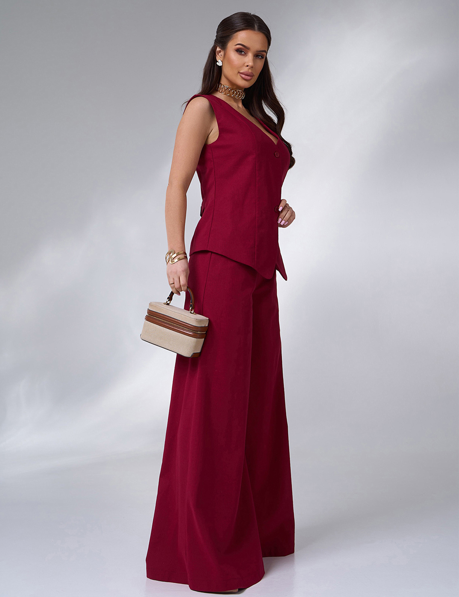 Картинка Костюм бордовий 