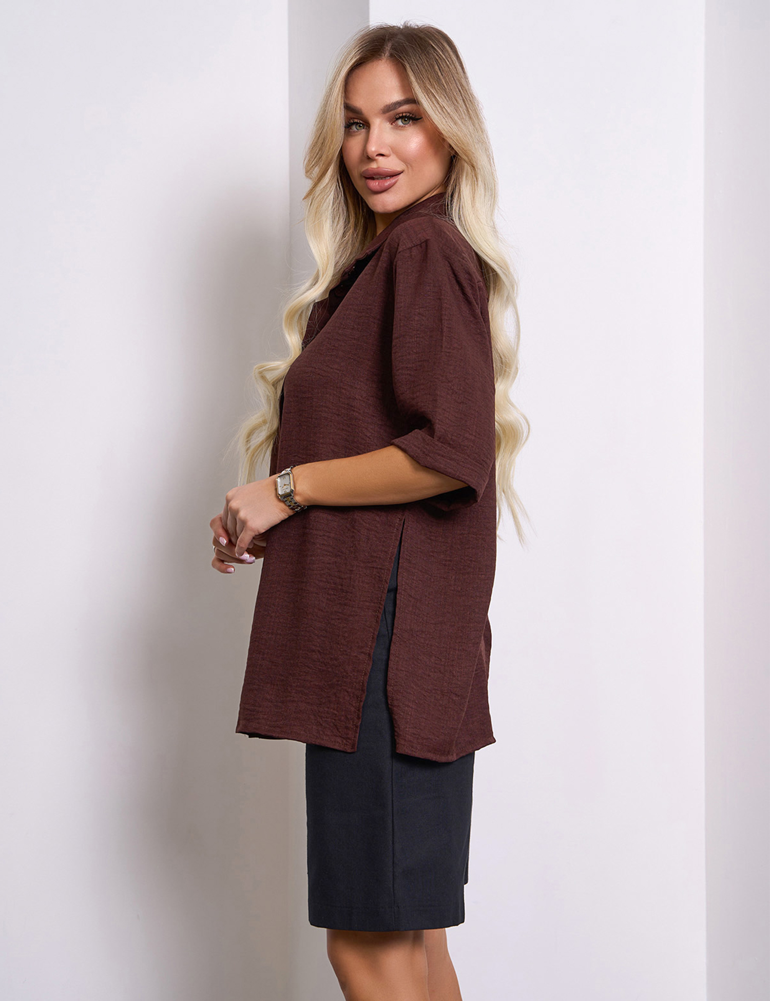 Картинка Сорочка темно-коричнева 