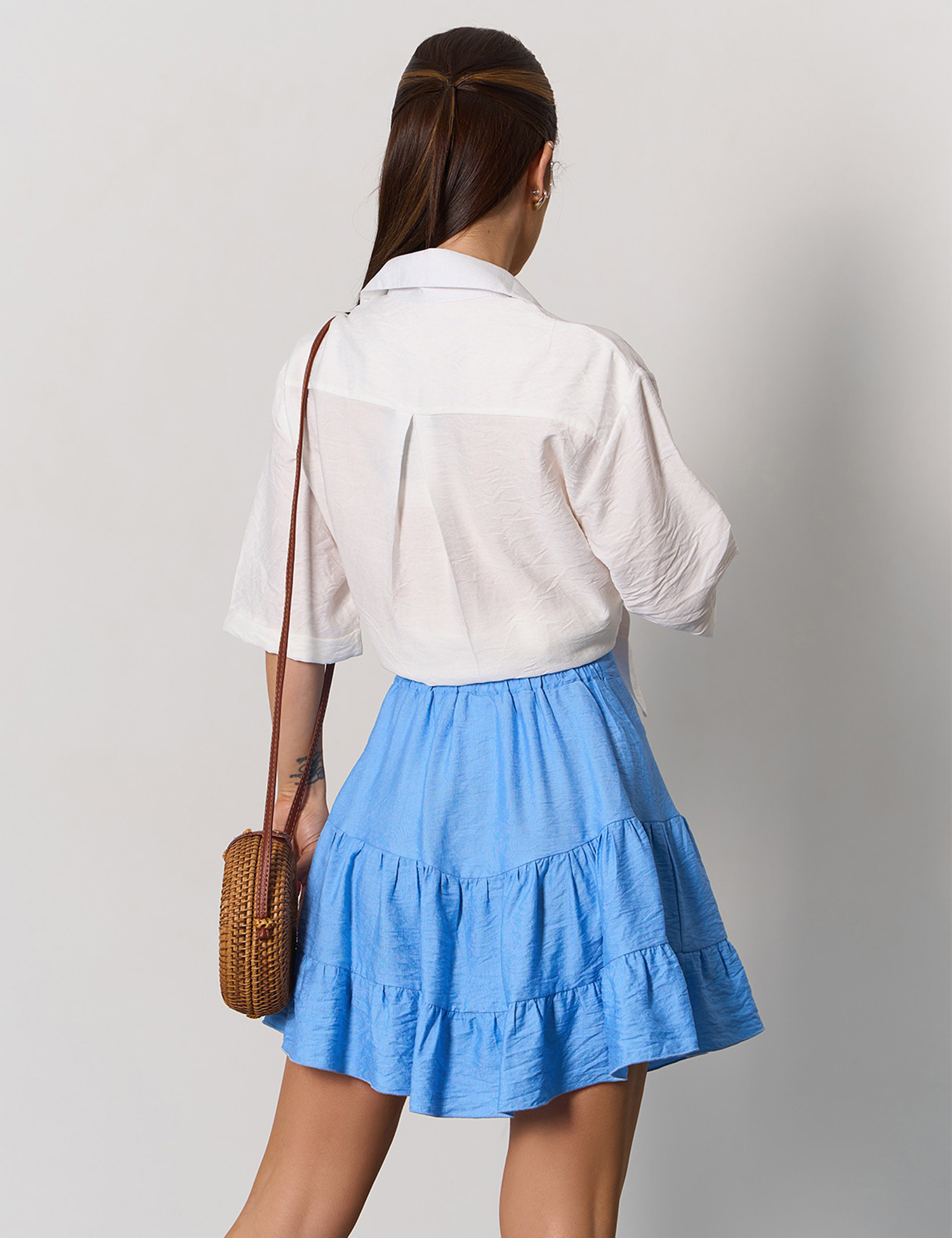 Картинка Спідниця міні блакитна 