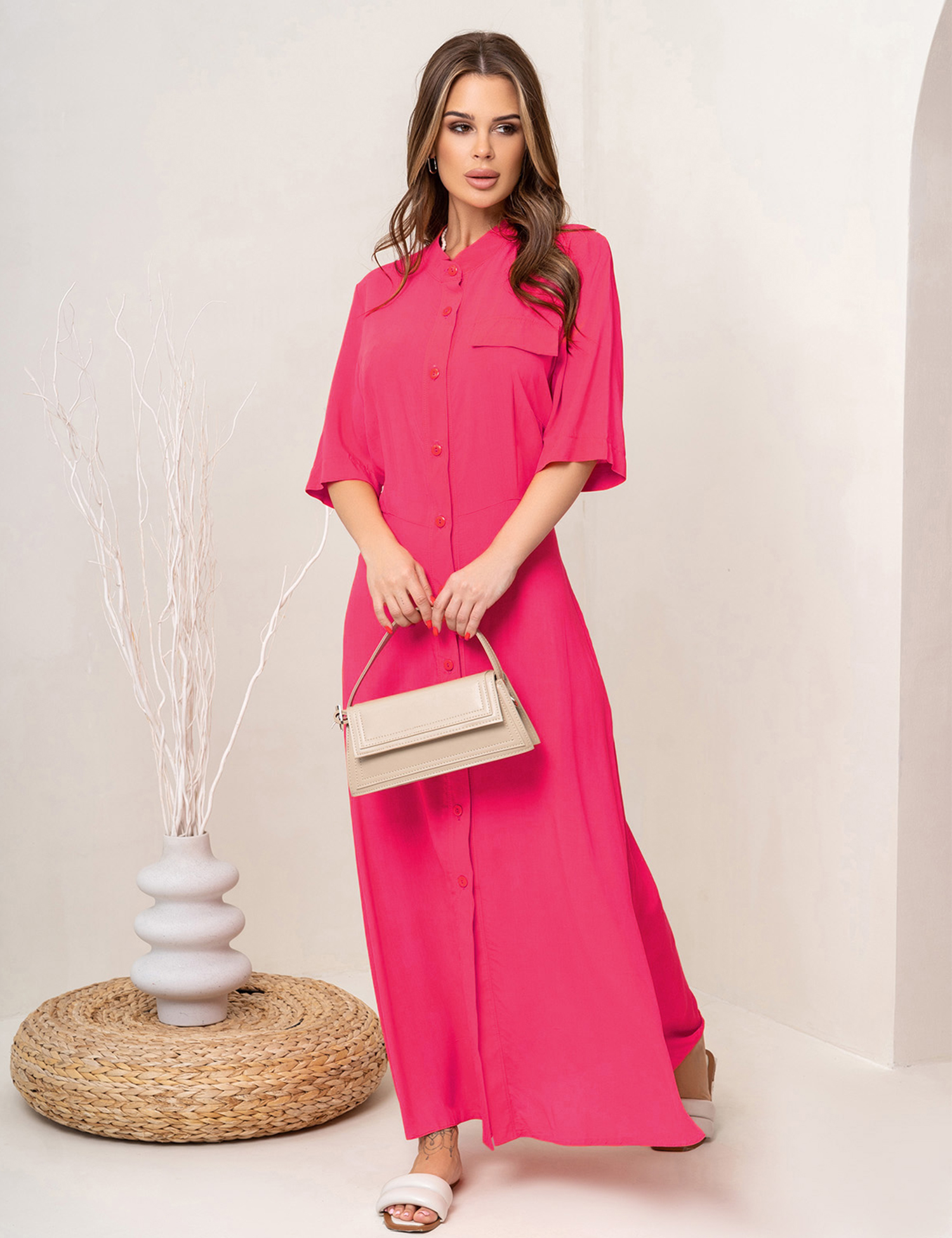 Картинка Сукня максі рожева 