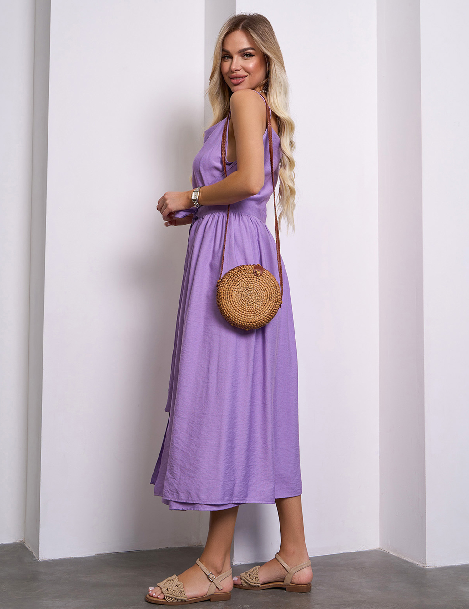 Картинка Сарафан максі бузковий