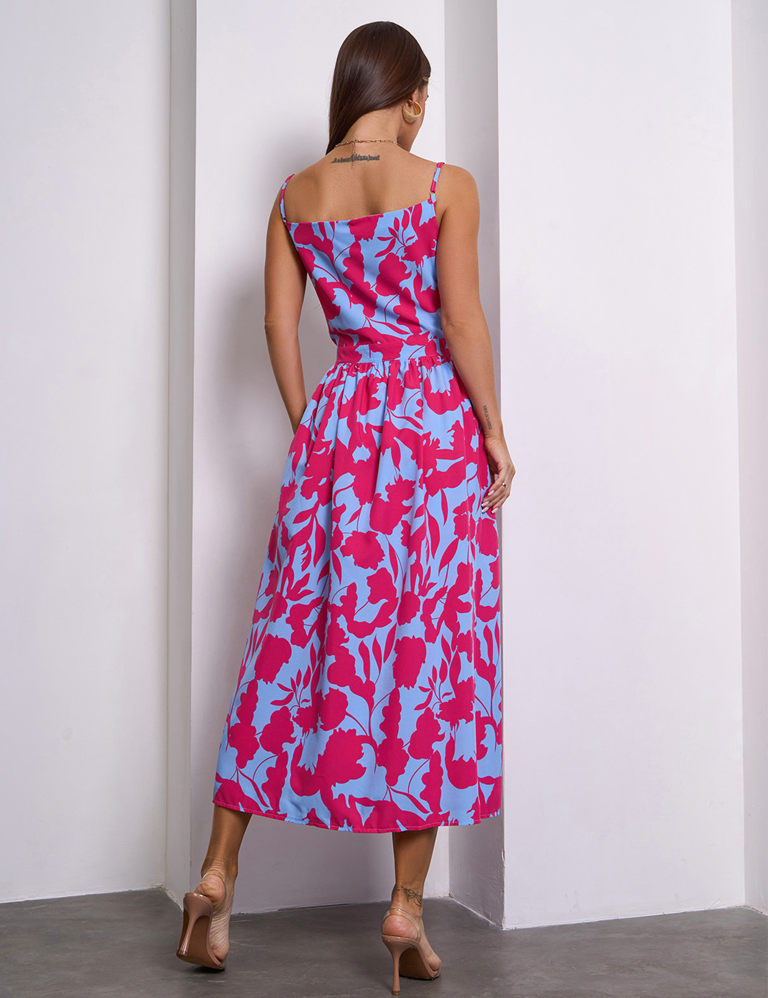 Картинка Сарафан максі блакитний з принтом 