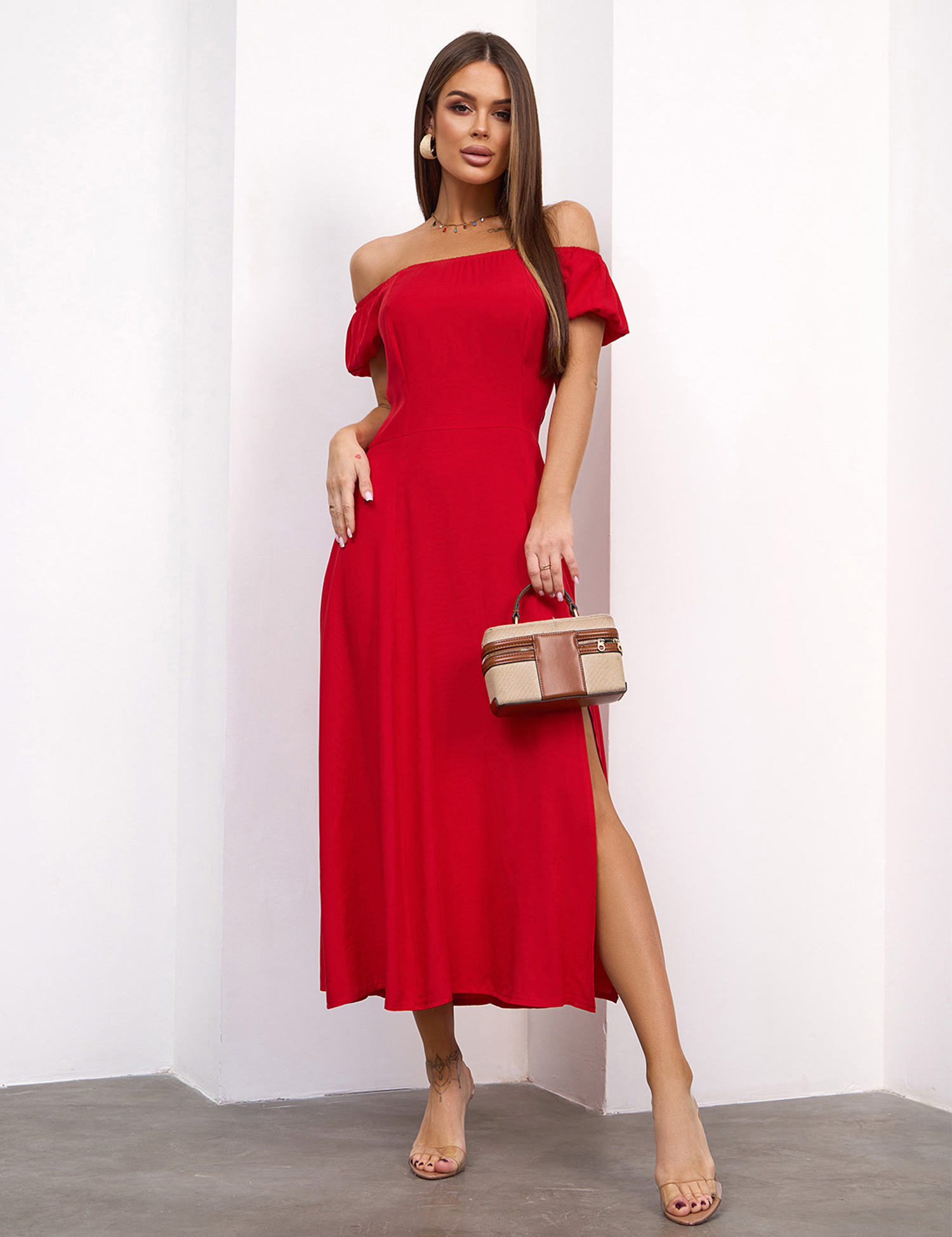 Картинка Сукня міді рожева 