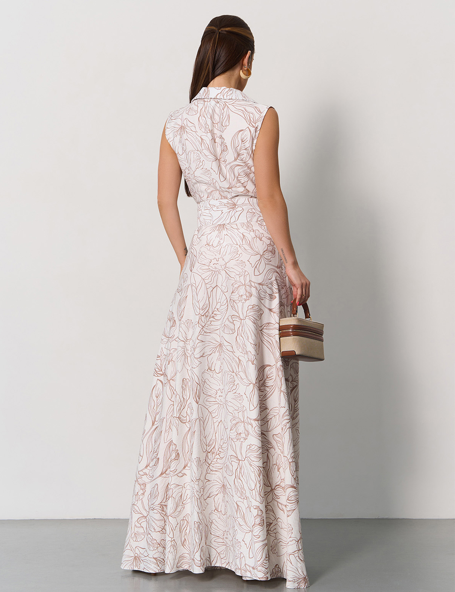 Картинка Сукня максі біла з принтом 