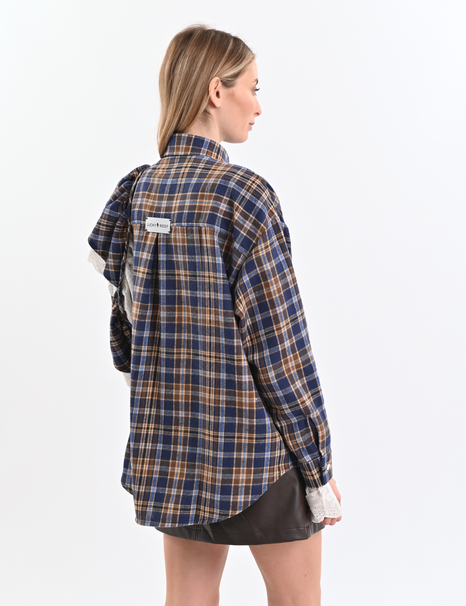 Картинка Сорочка картата синьо-коричнева