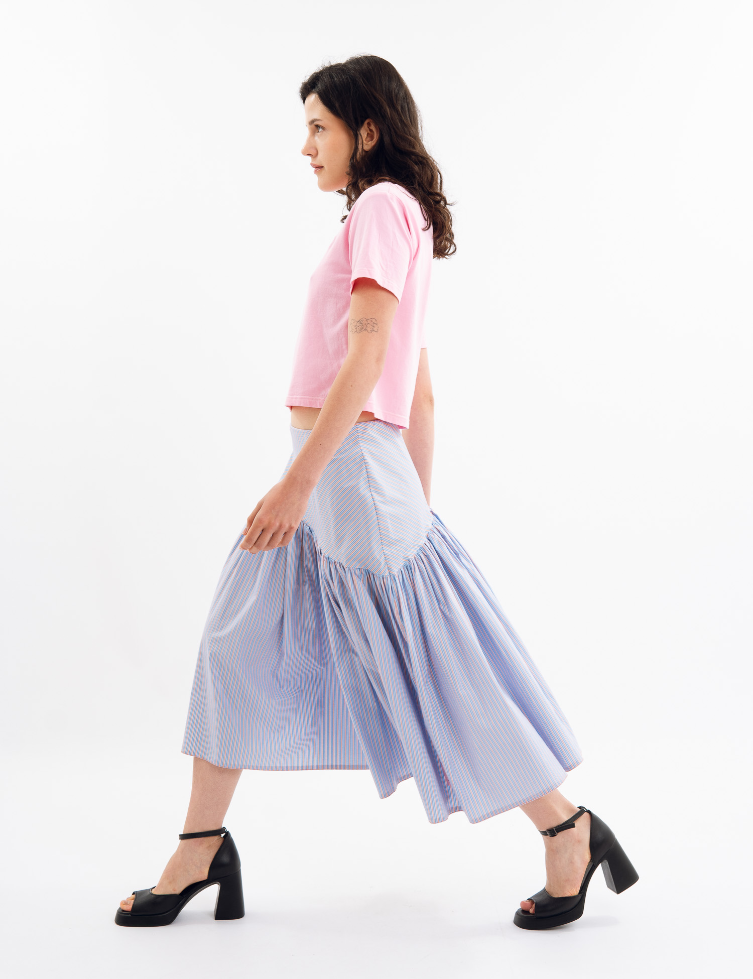 Картинка Спідниця "СОРОЧКОВА" міді блакитна