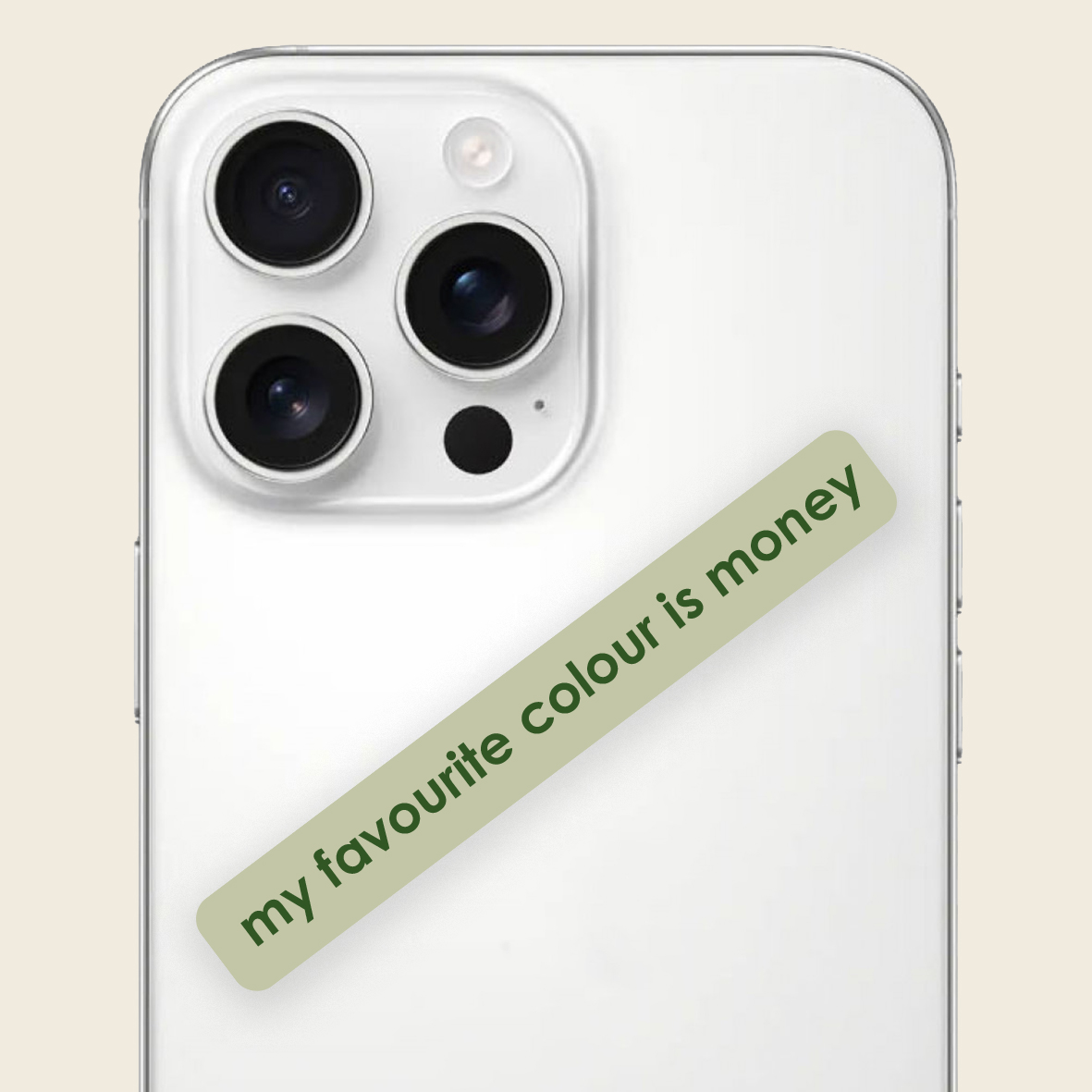Картинка 3д стікер "my favourite colour is money" 
