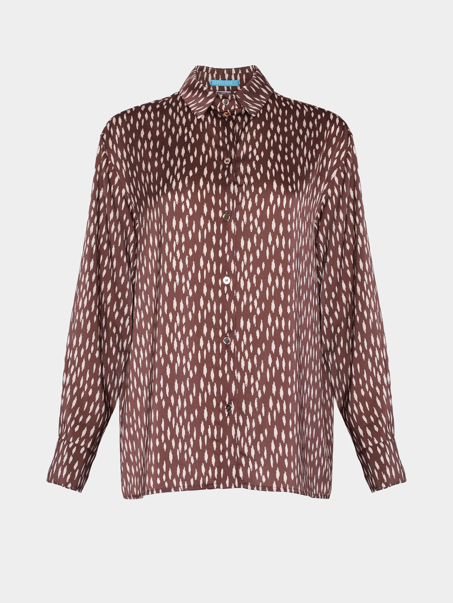 Картинка Сорочка світло-коричнева з прнитом 