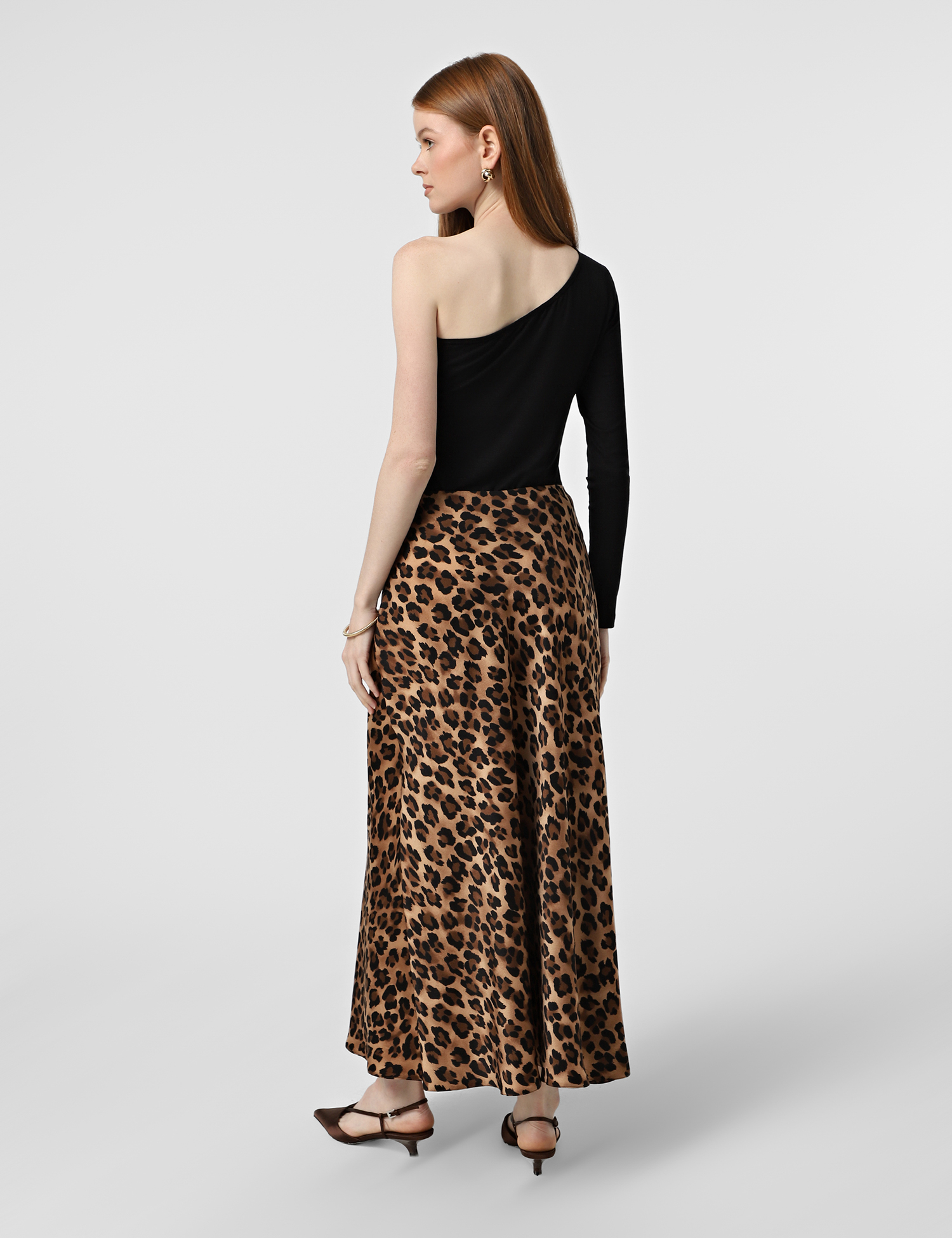 Картинка Спідниця максі бежева з принтом 