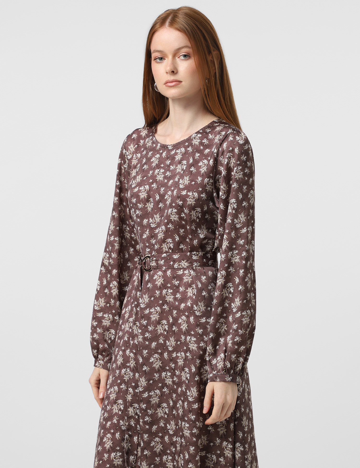 Картинка Сукня максі бежева з принтом 