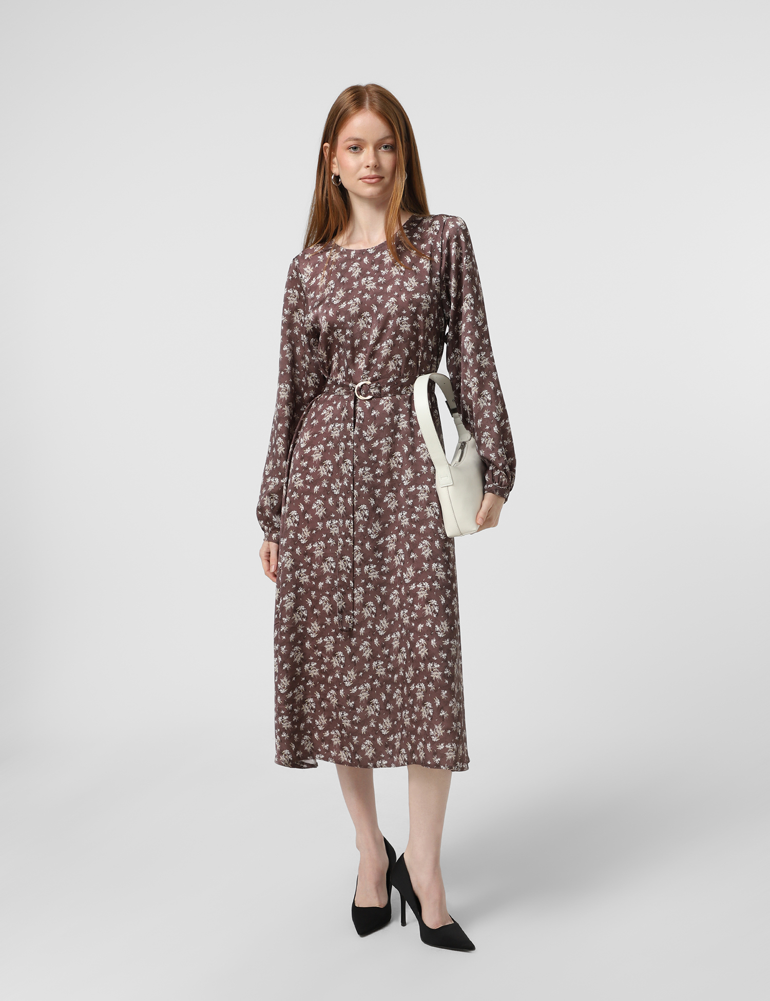 Картинка Сукня максі бежева з принтом 