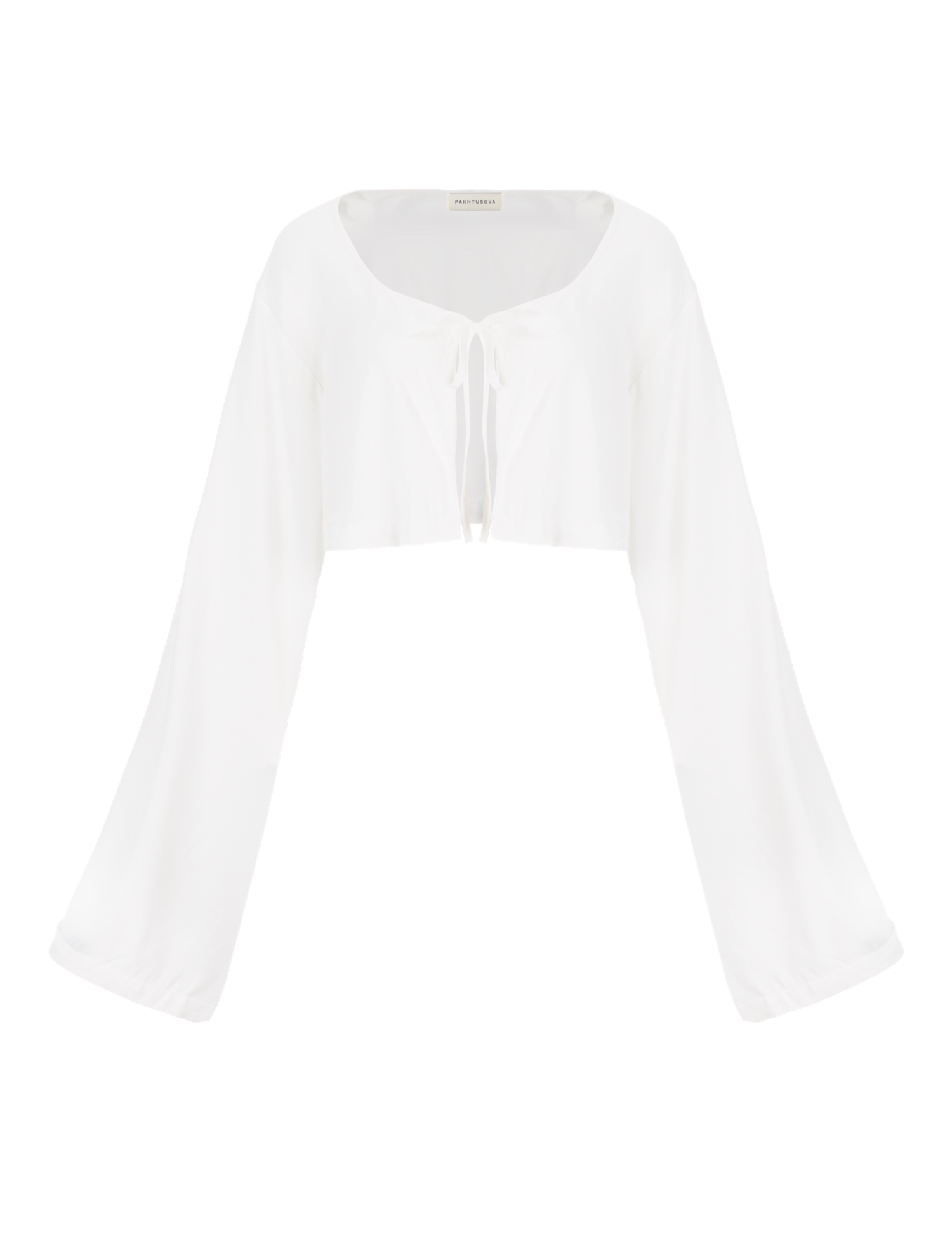 Картинка Кроп‑топ з розкльошеними рукавами у білому відтінку