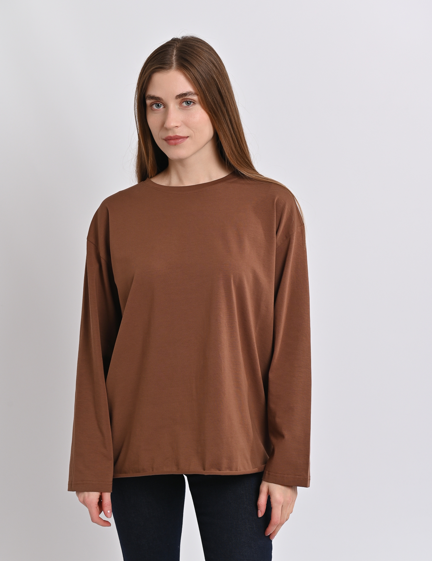 Картинка Лонгслів темно-коричневий