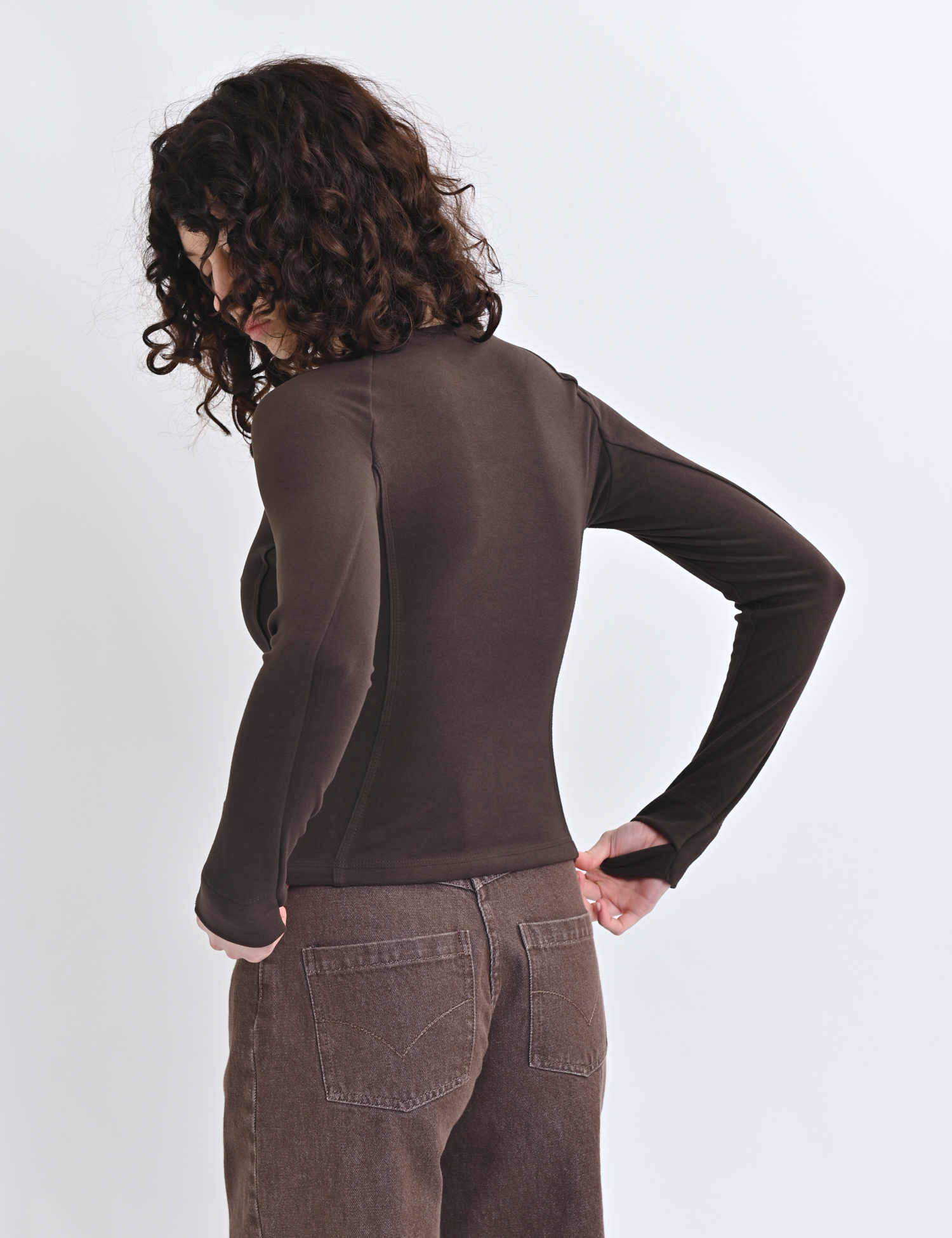 Картинка Лонгслів коричневий