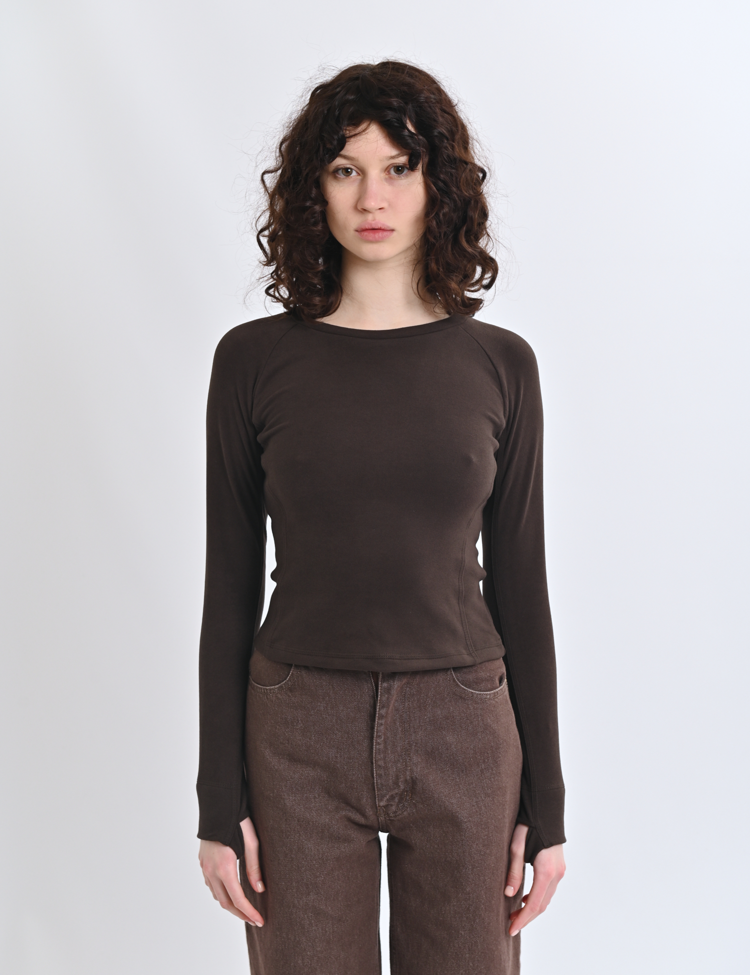 Картинка Лонгслів коричневий