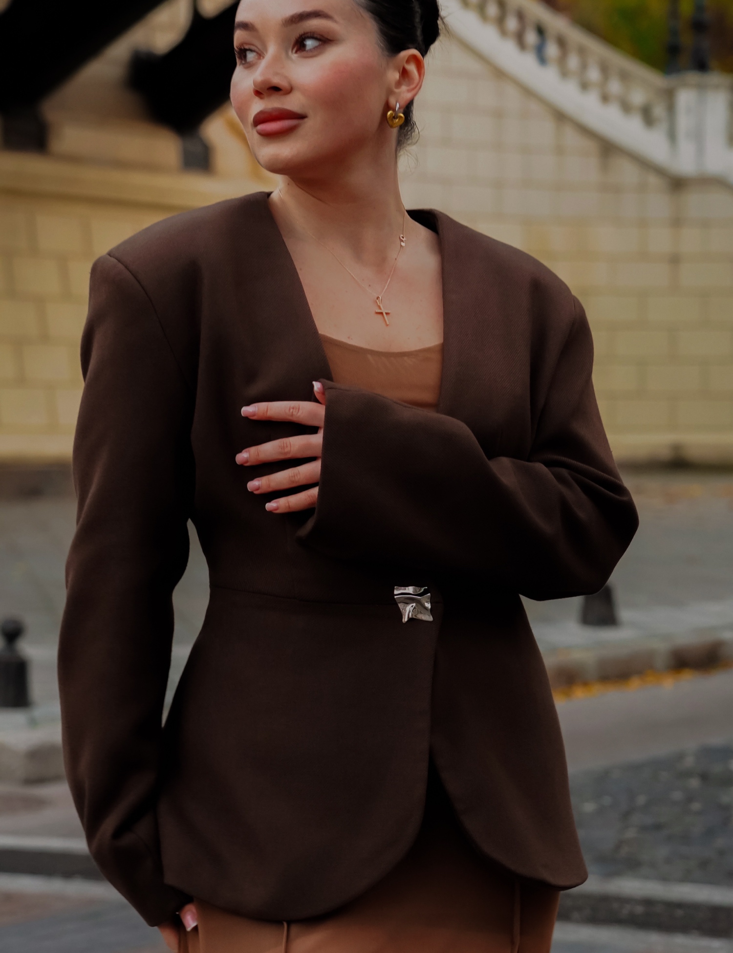 Картинка Жакет у ретро стилі коричневий