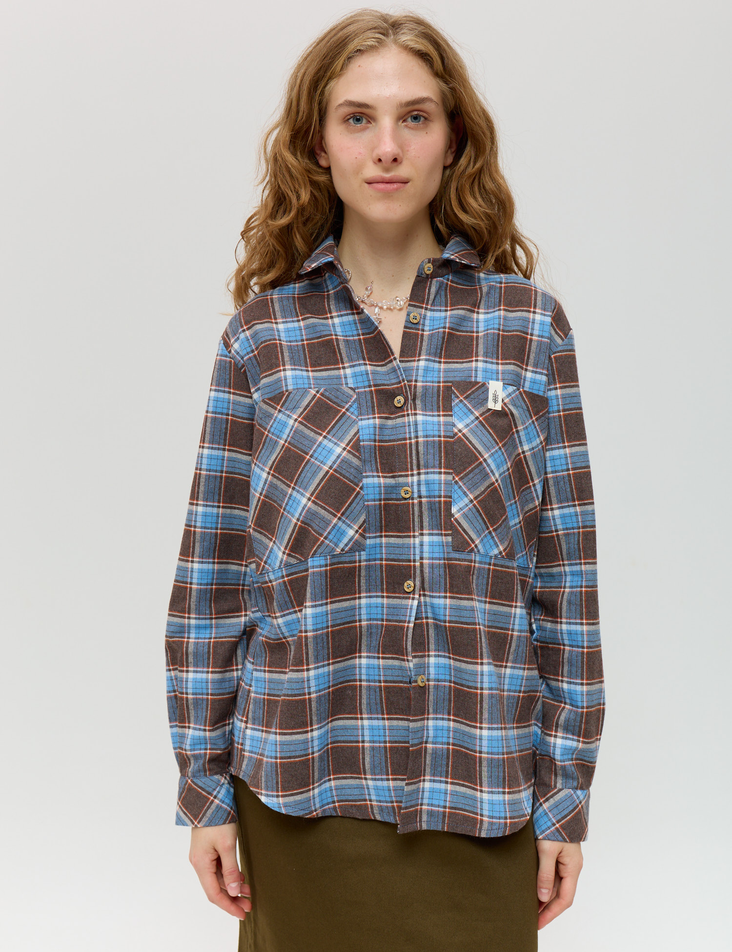 Картинка Сорочка коричнева картата 