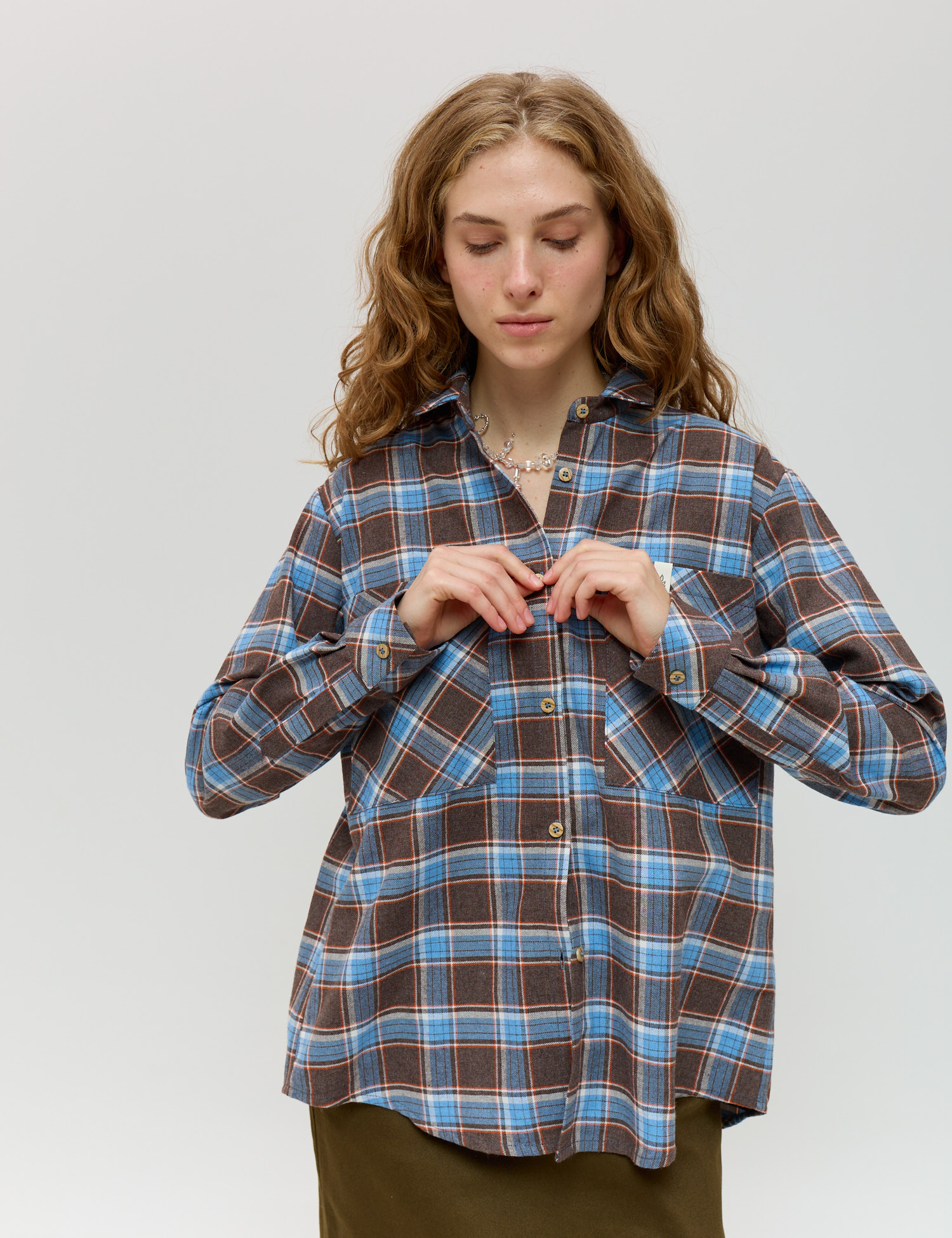 Картинка Сорочка коричнева картата 