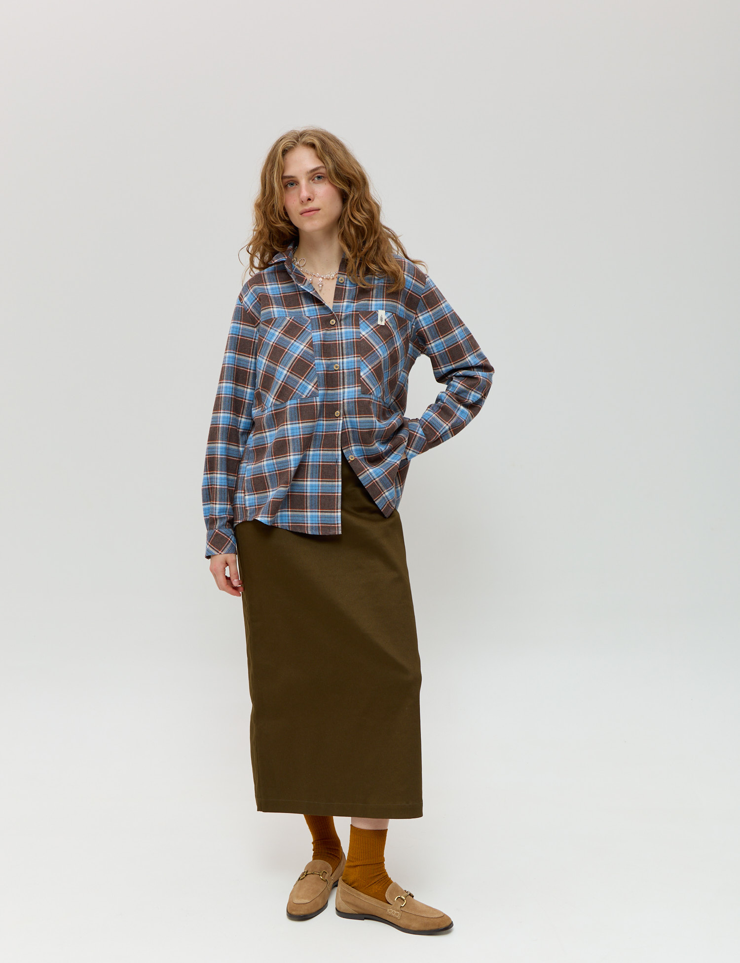 Картинка Сорочка коричнева картата 