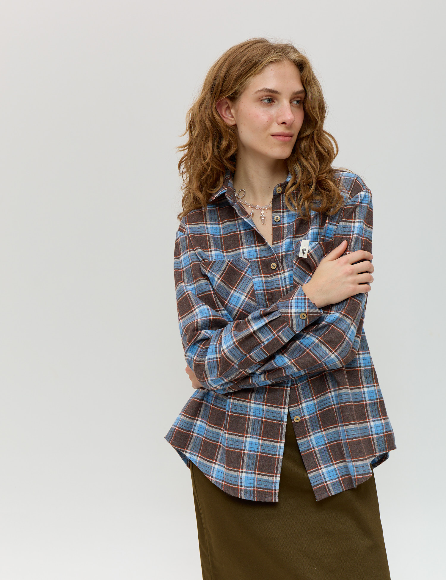 Картинка Сорочка коричнева картата 