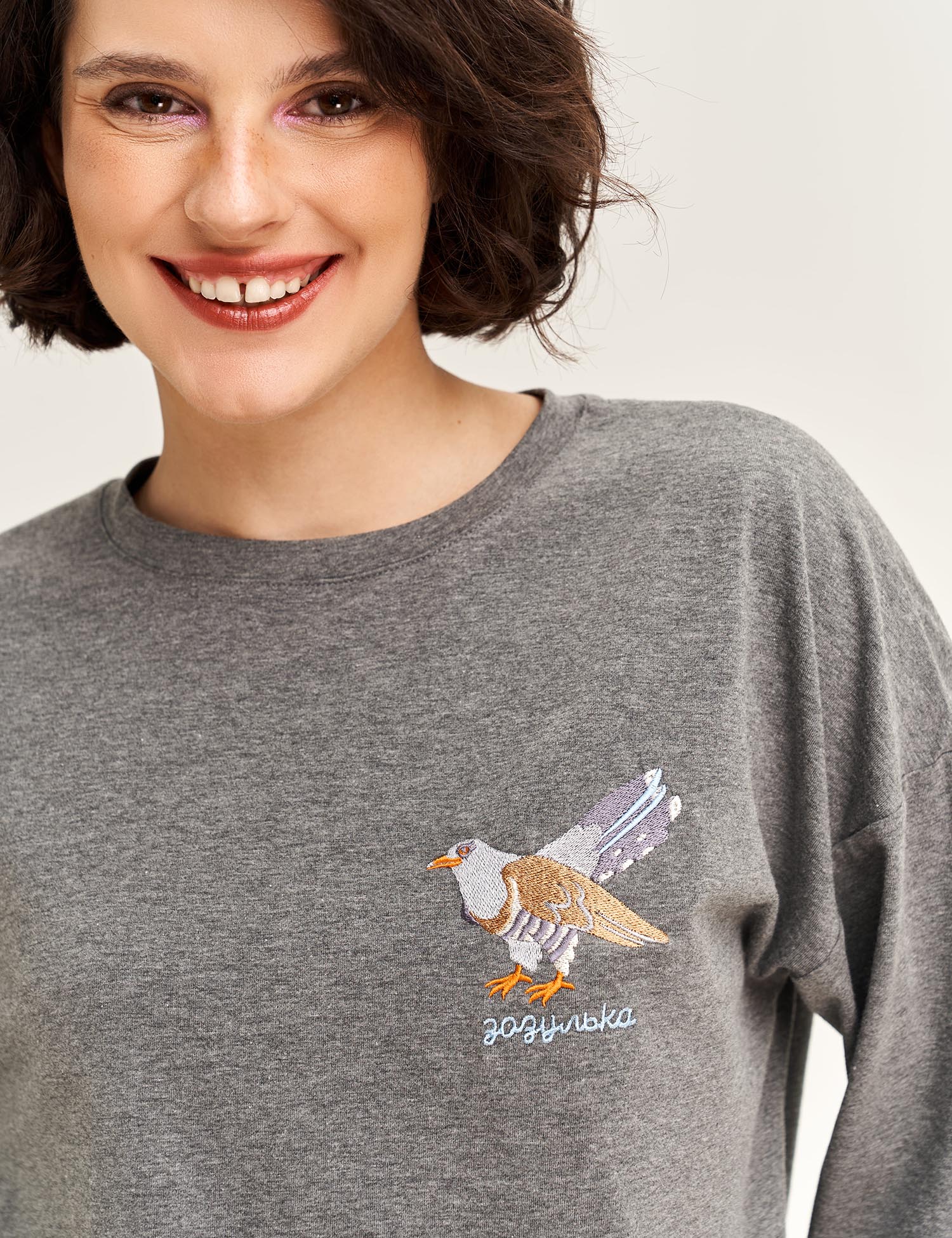 Картинка Лонгслів "Зозулька" сірий 