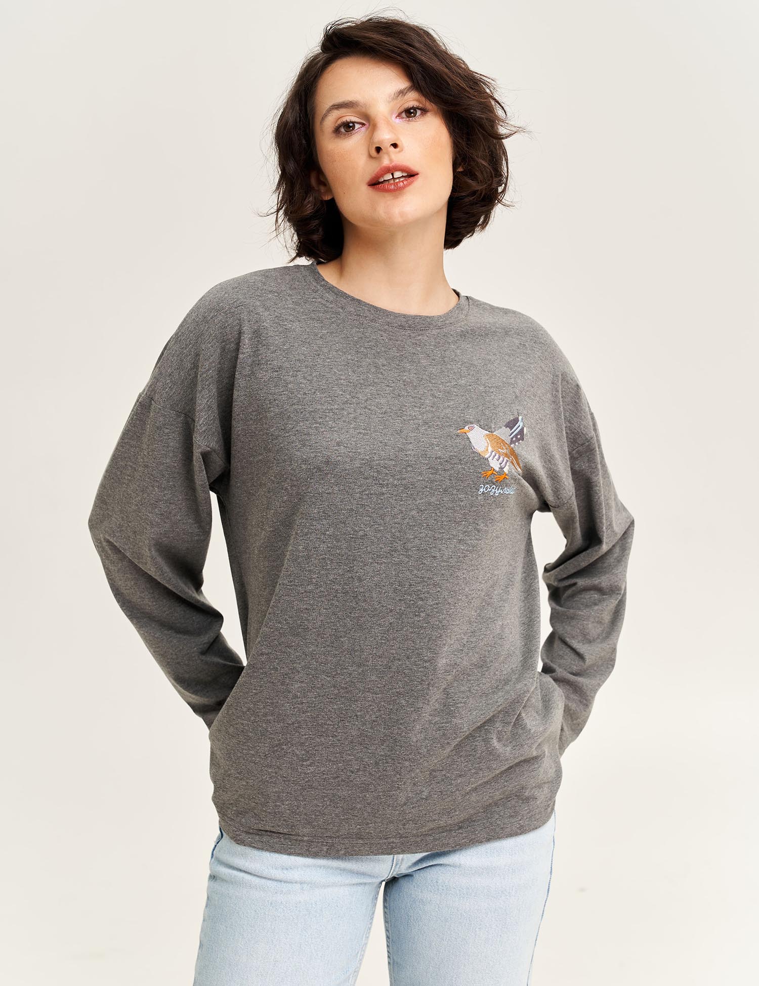 Картинка Лонгслів "Зозулька" сірий 