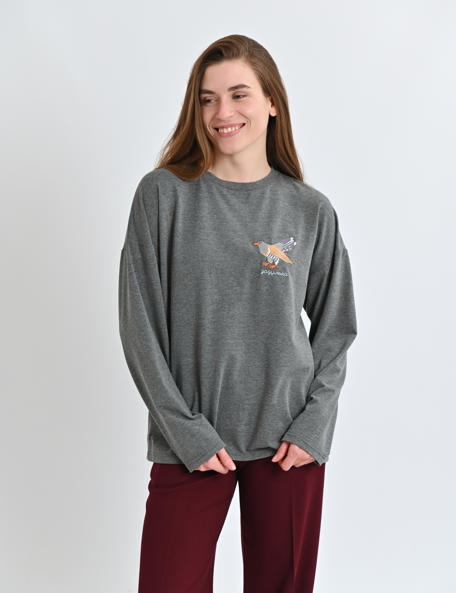 Картинка Лонгслів "Зозулька" сірий 