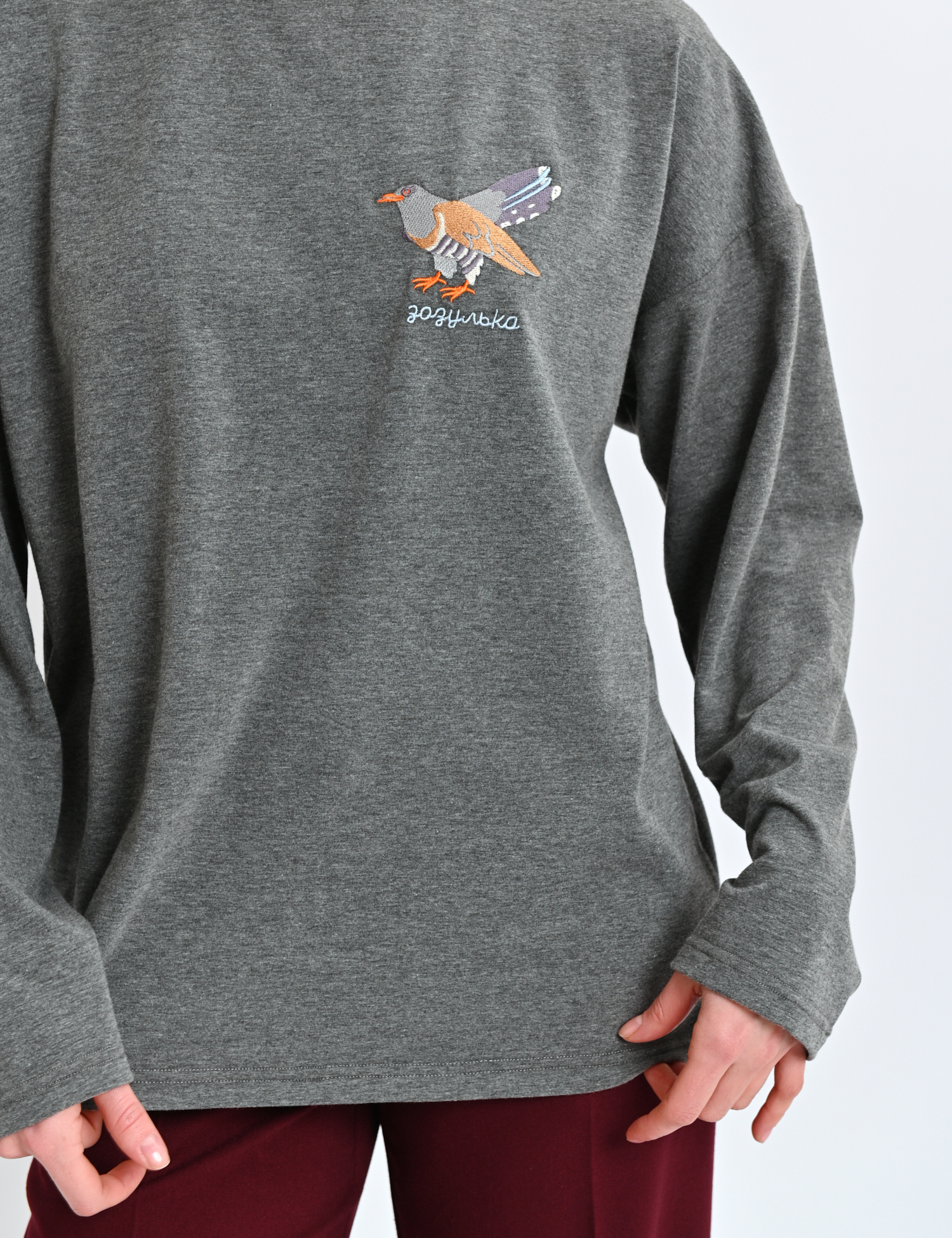 Картинка Лонгслів "Зозулька" сірий 