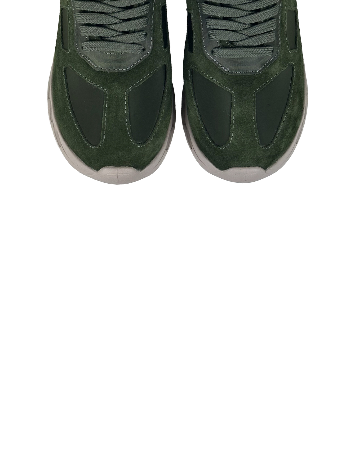 Картинка Кросівки зелені з натурального спилку-замші та нейлонової тканини