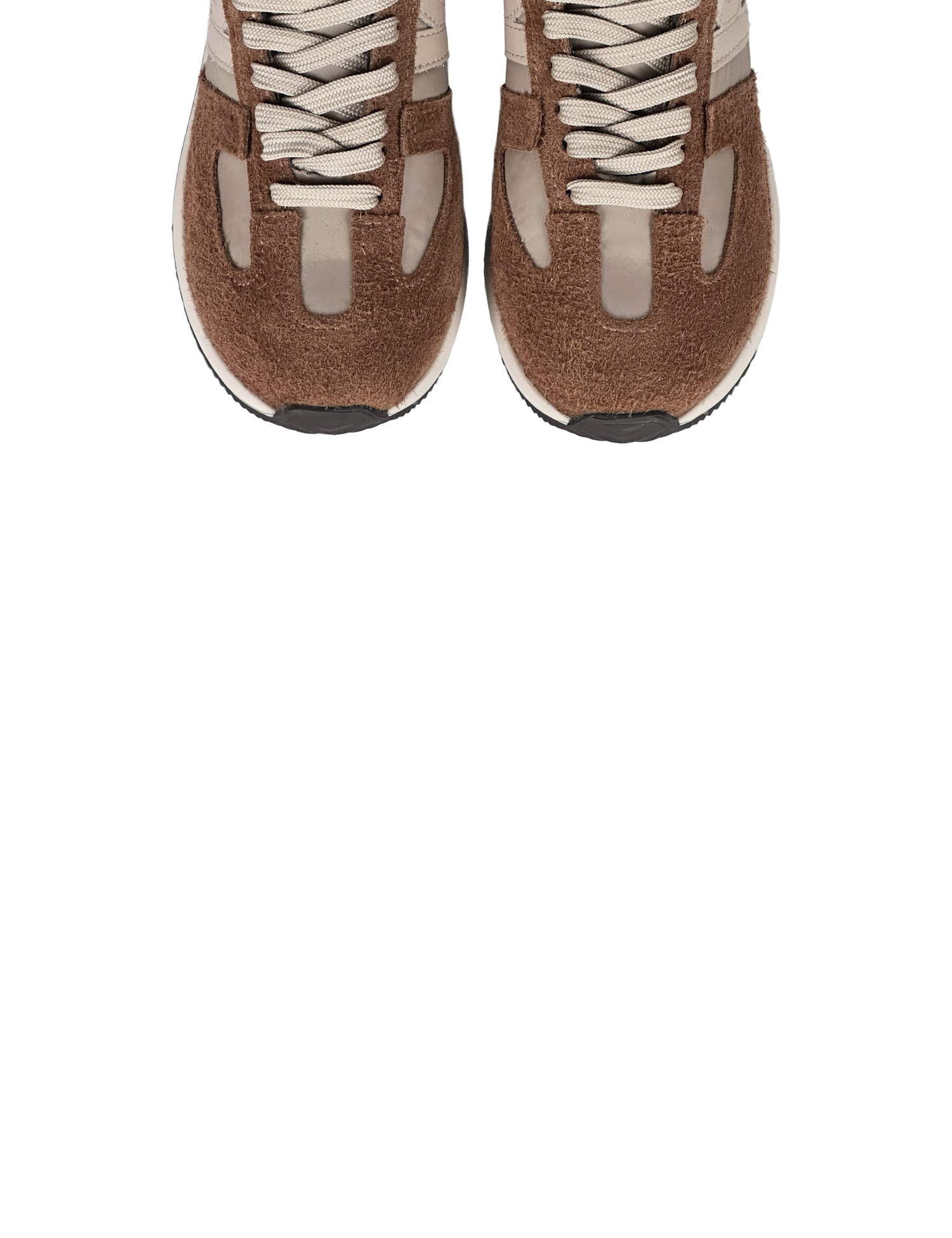 Картинка Кросівки бежево-руді з натурального спилку-замші та нейлонової тканини