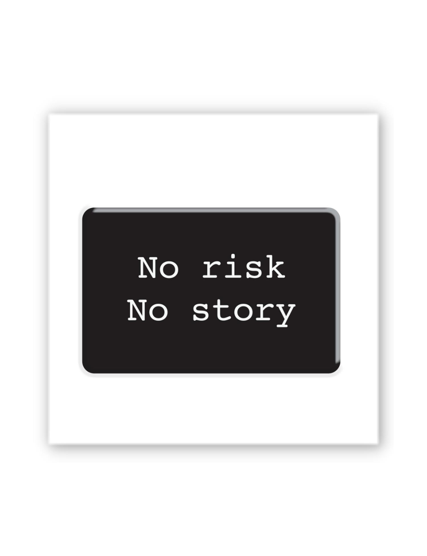 Картинка Чорний 3D-стікер No risk No story