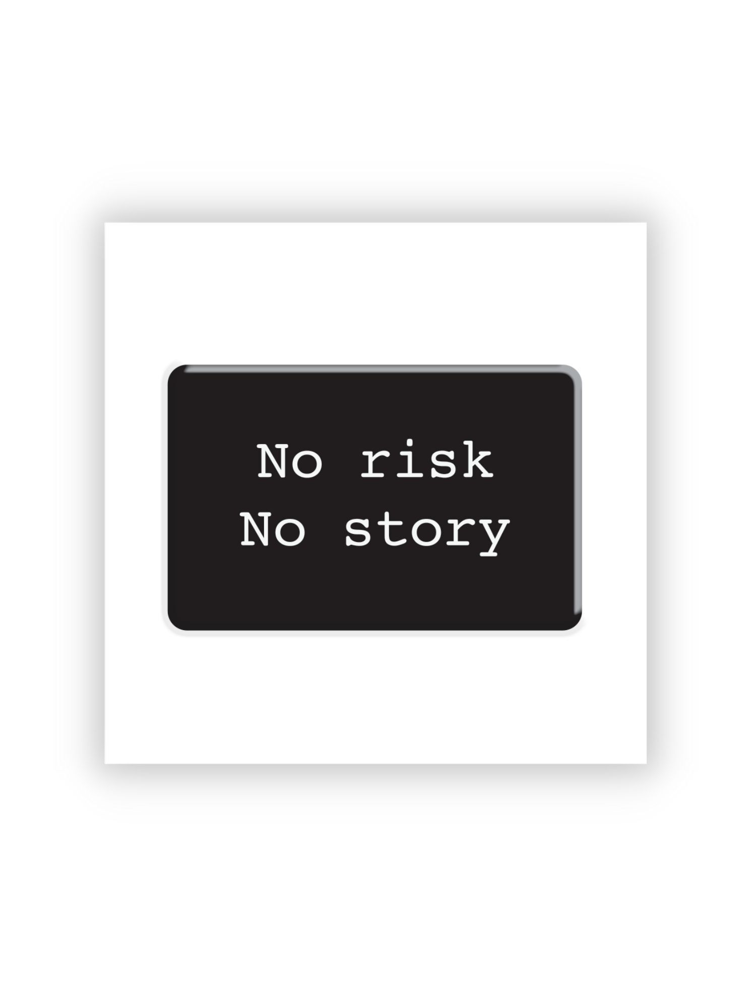 Картинка Чорний 3D-стікер No risk No story