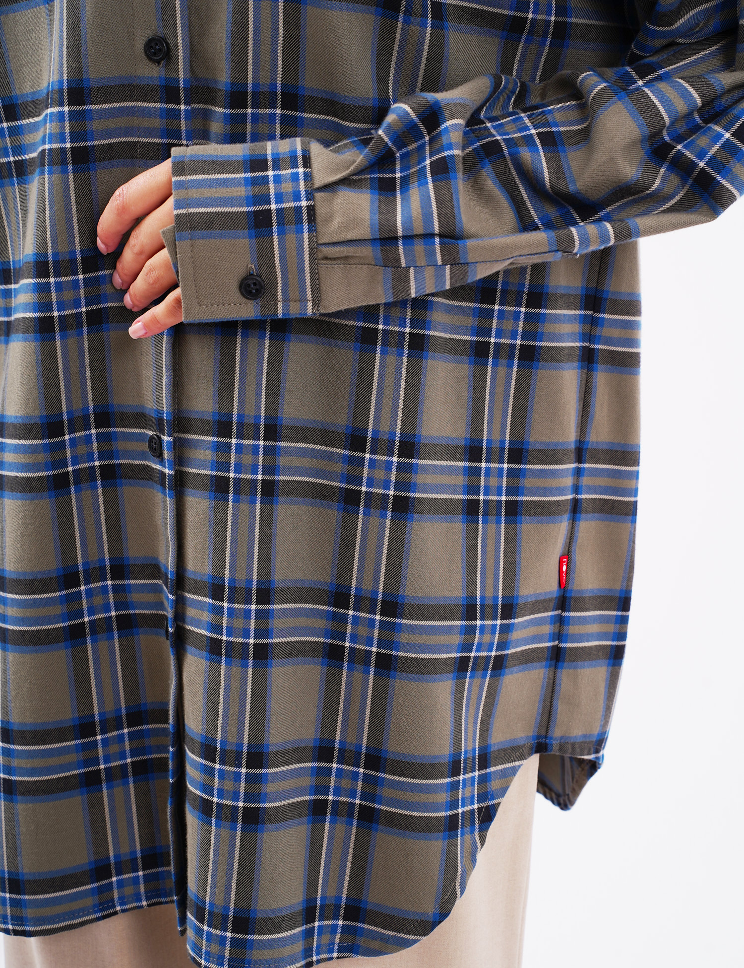 Картинка Сорочка oversize в клітинку сіра