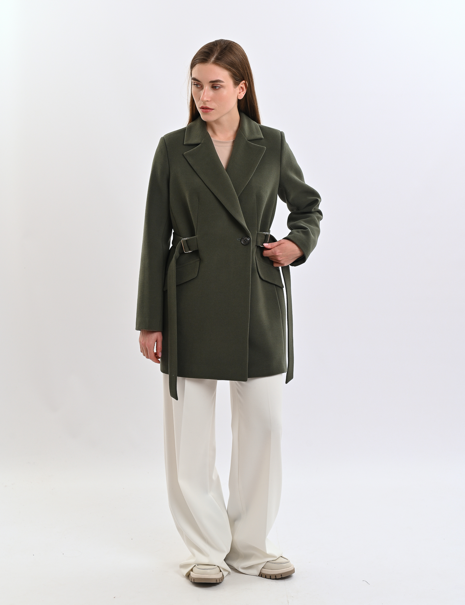 Картинка Пальто темно-зелене 