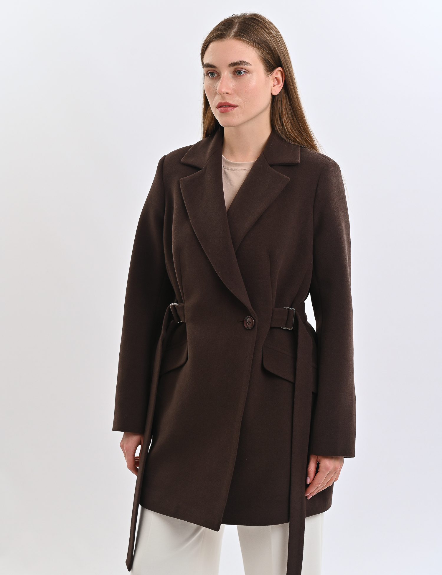 Картинка Пальто темно-коричневе 