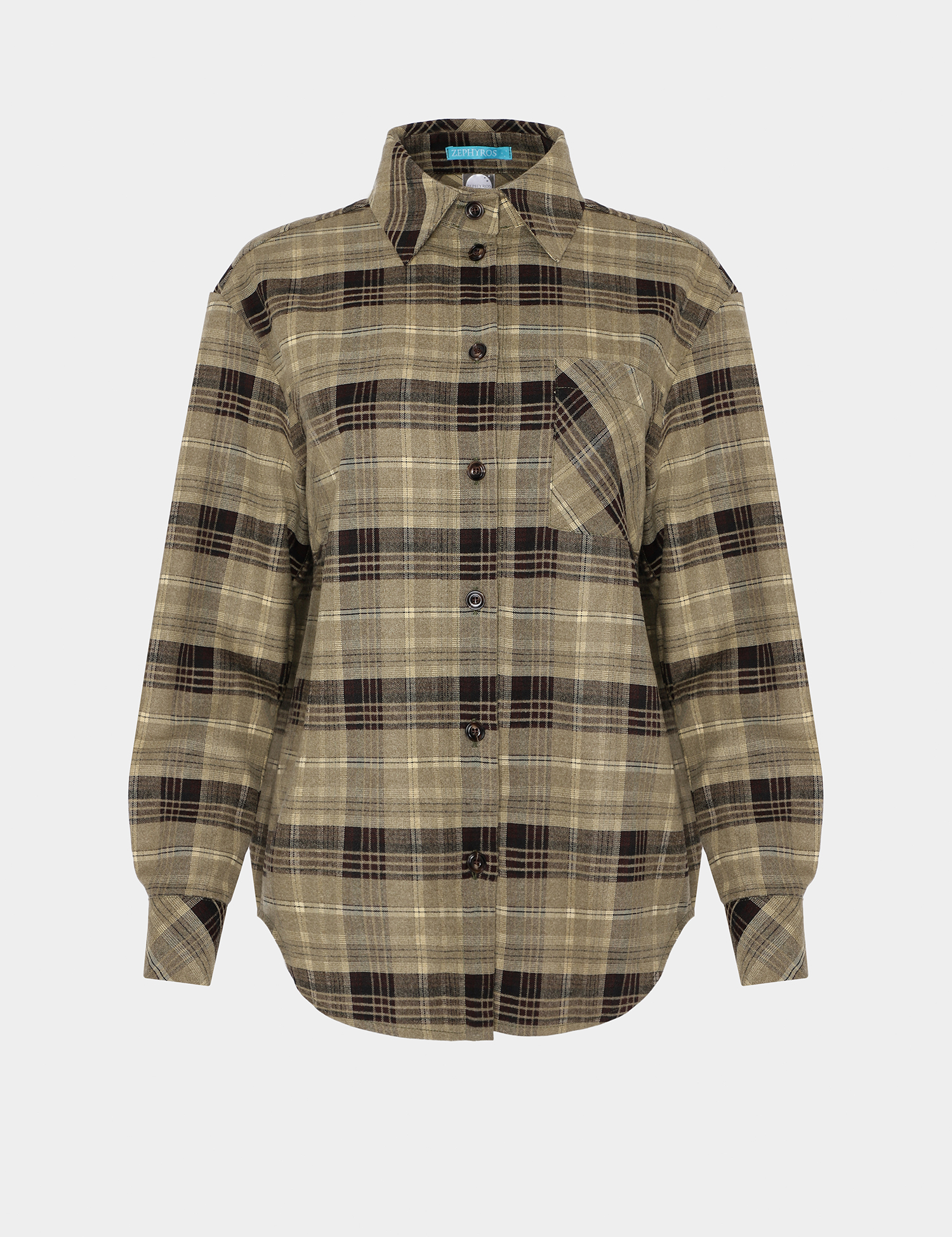 Картинка Сорочка в клітинку з накладною кишенею