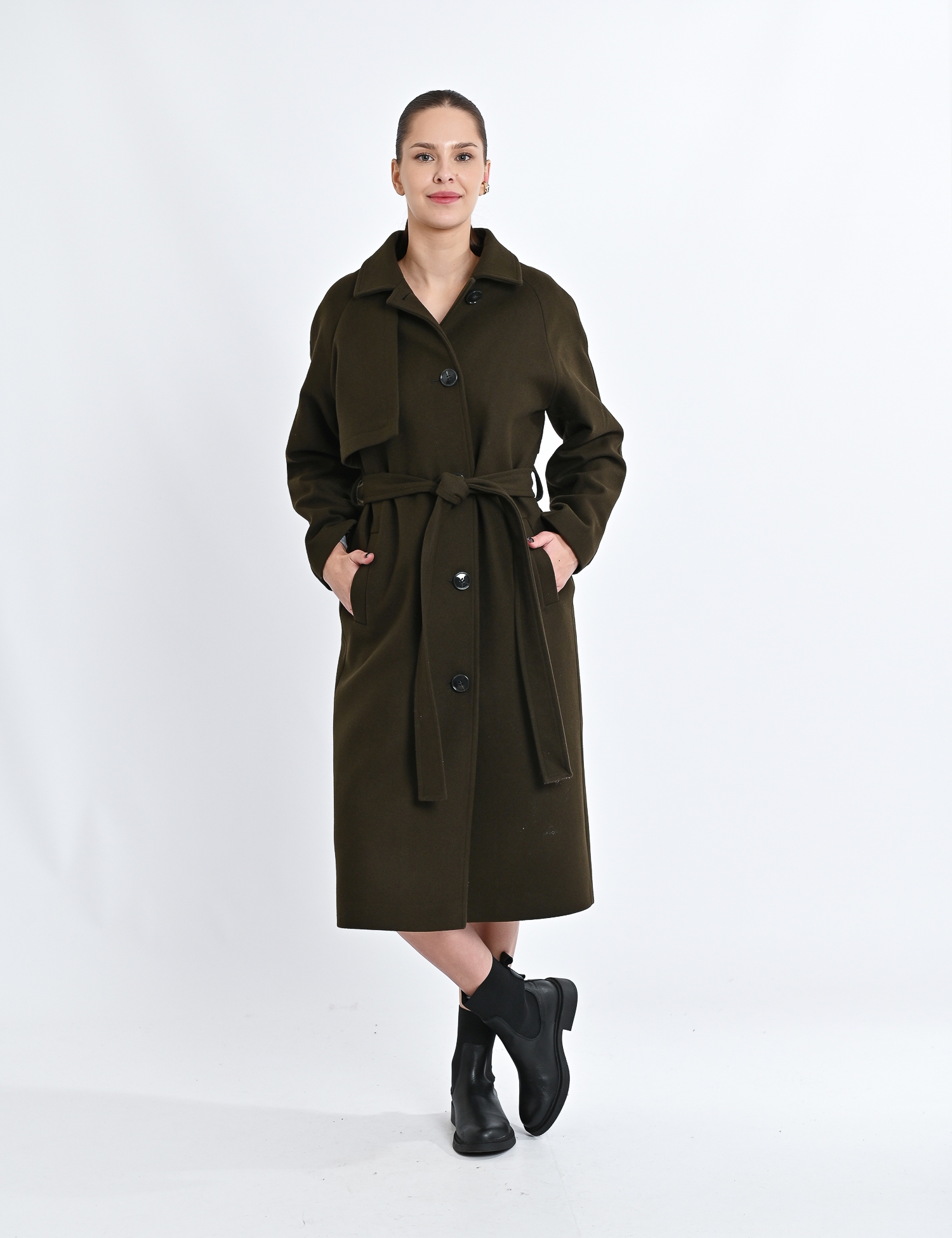 Картинка Пальто темно-зелене