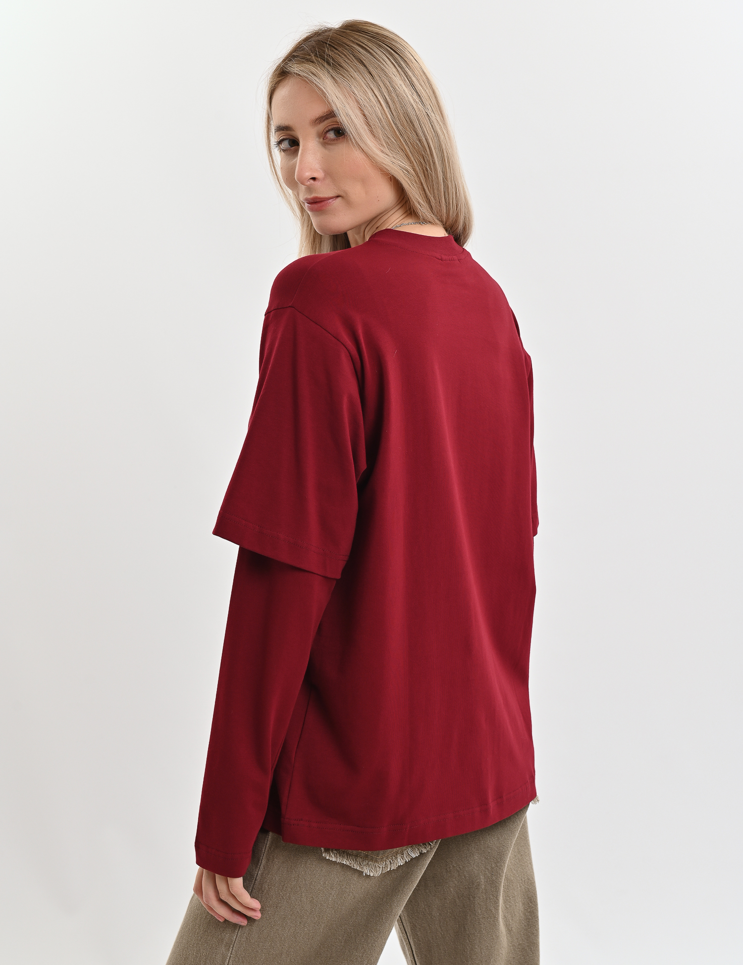 Картинка Лонгслів бордовий