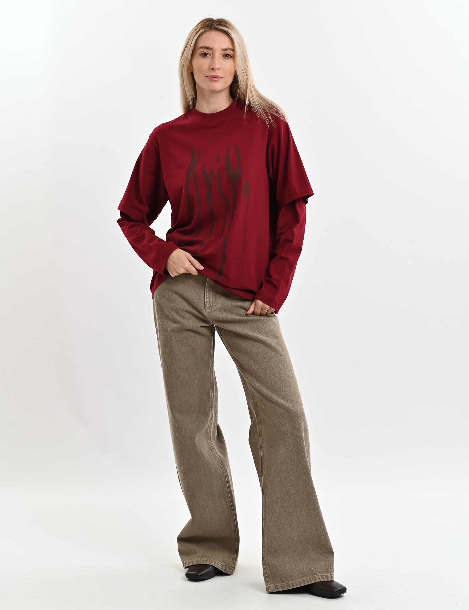 Картинка Лонгслів бордовий