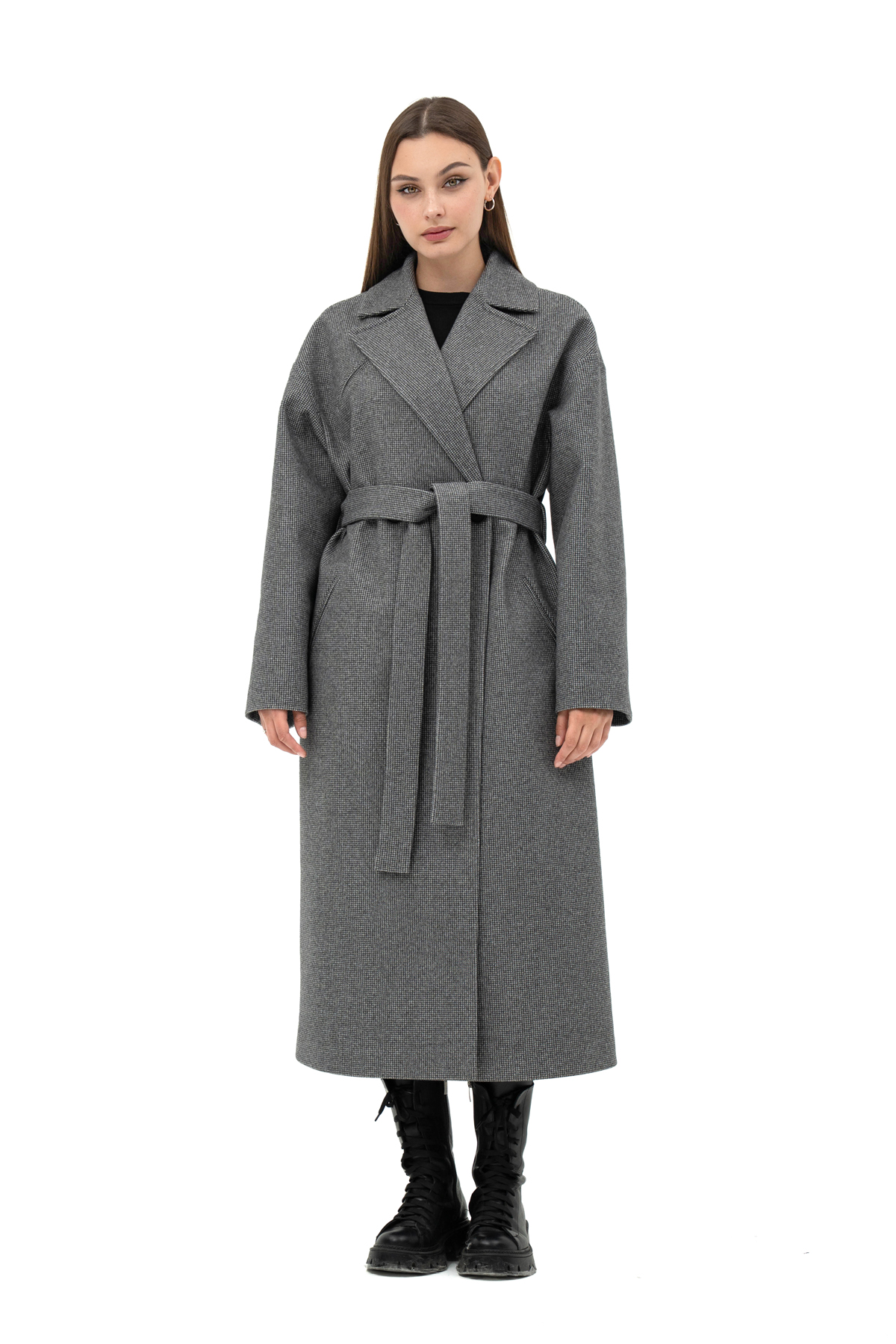 Картинка Пальто чорно-сіре 