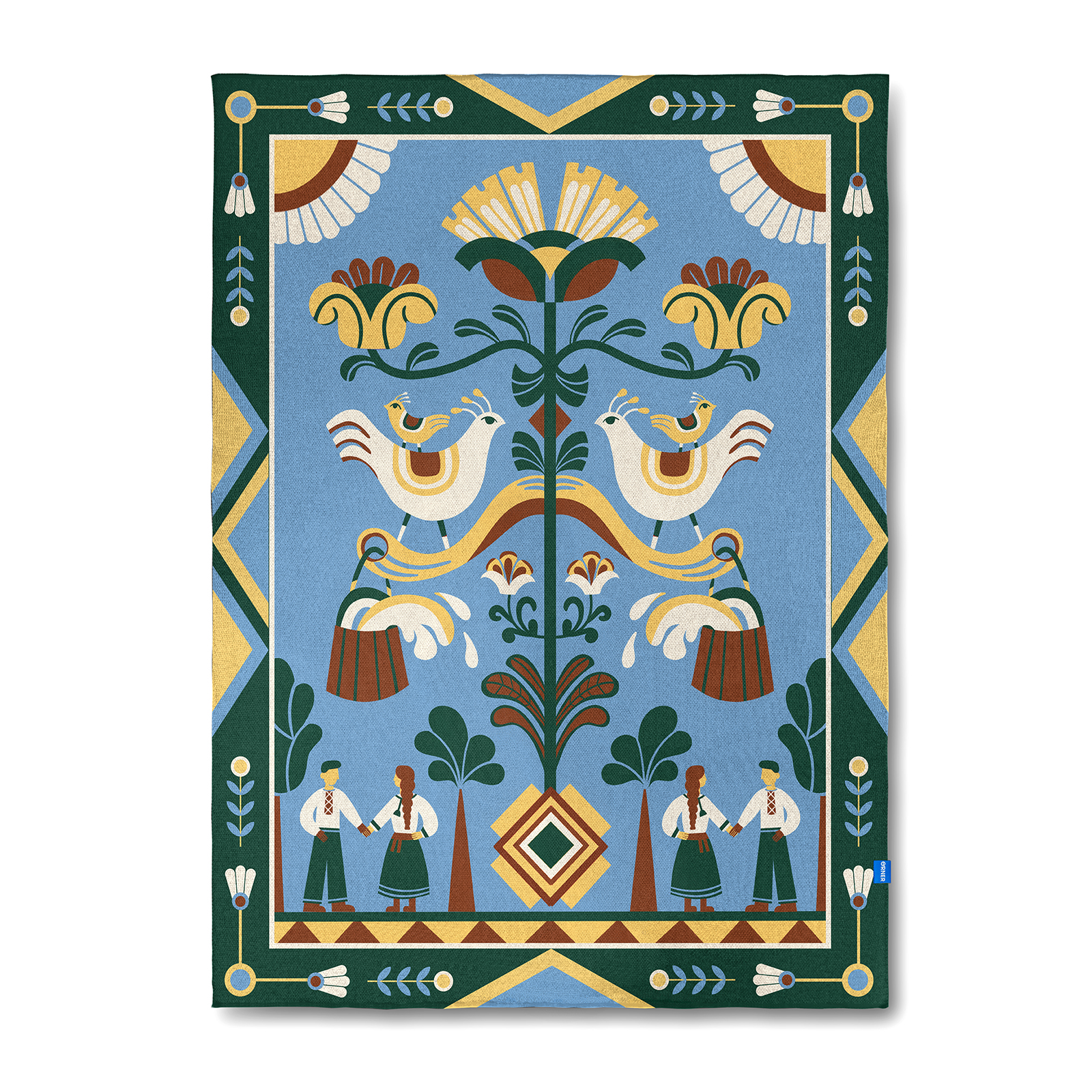 Картинка Плед «Дерево роду» блакитний