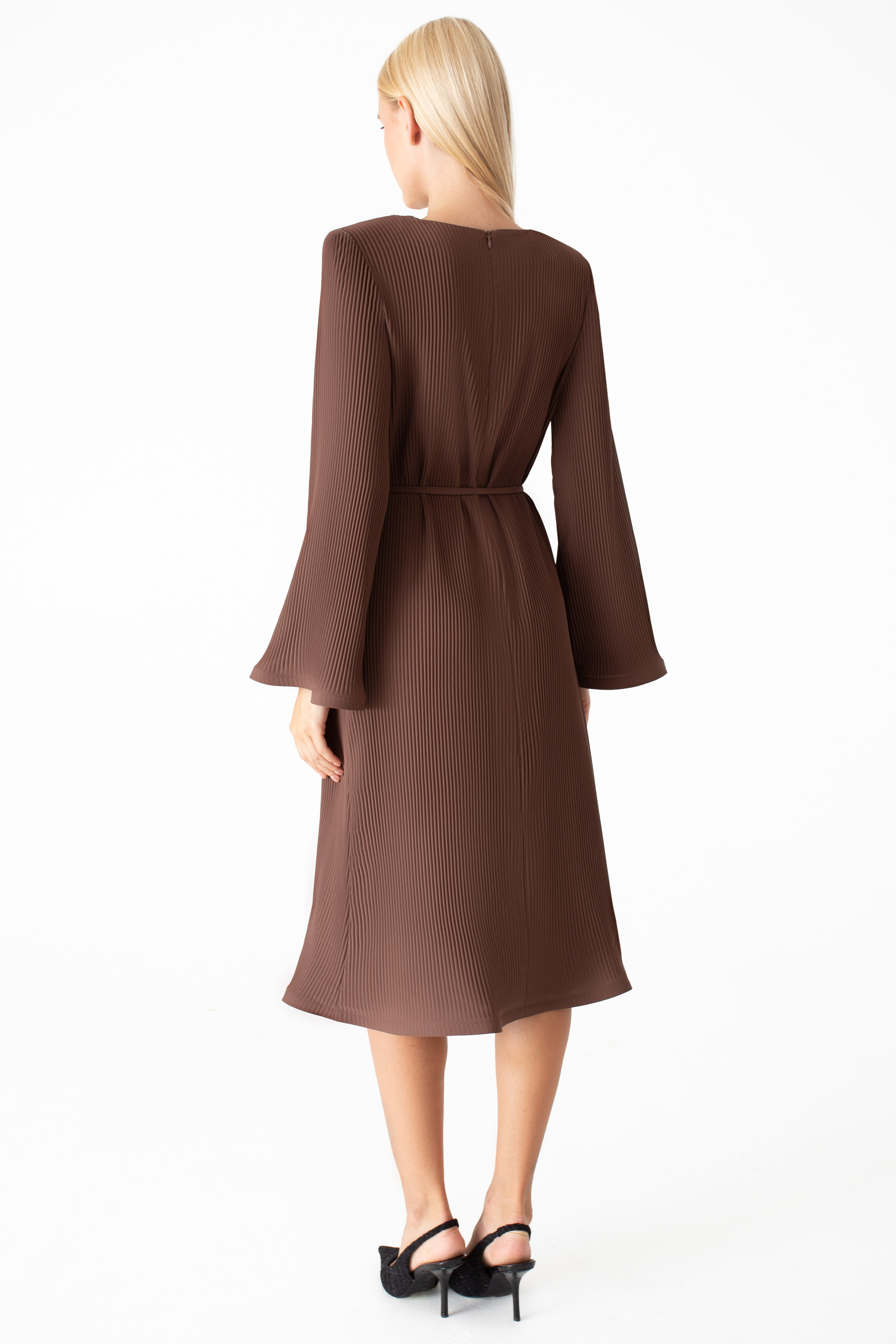 Картинка Сукня міді світло-коричнева 